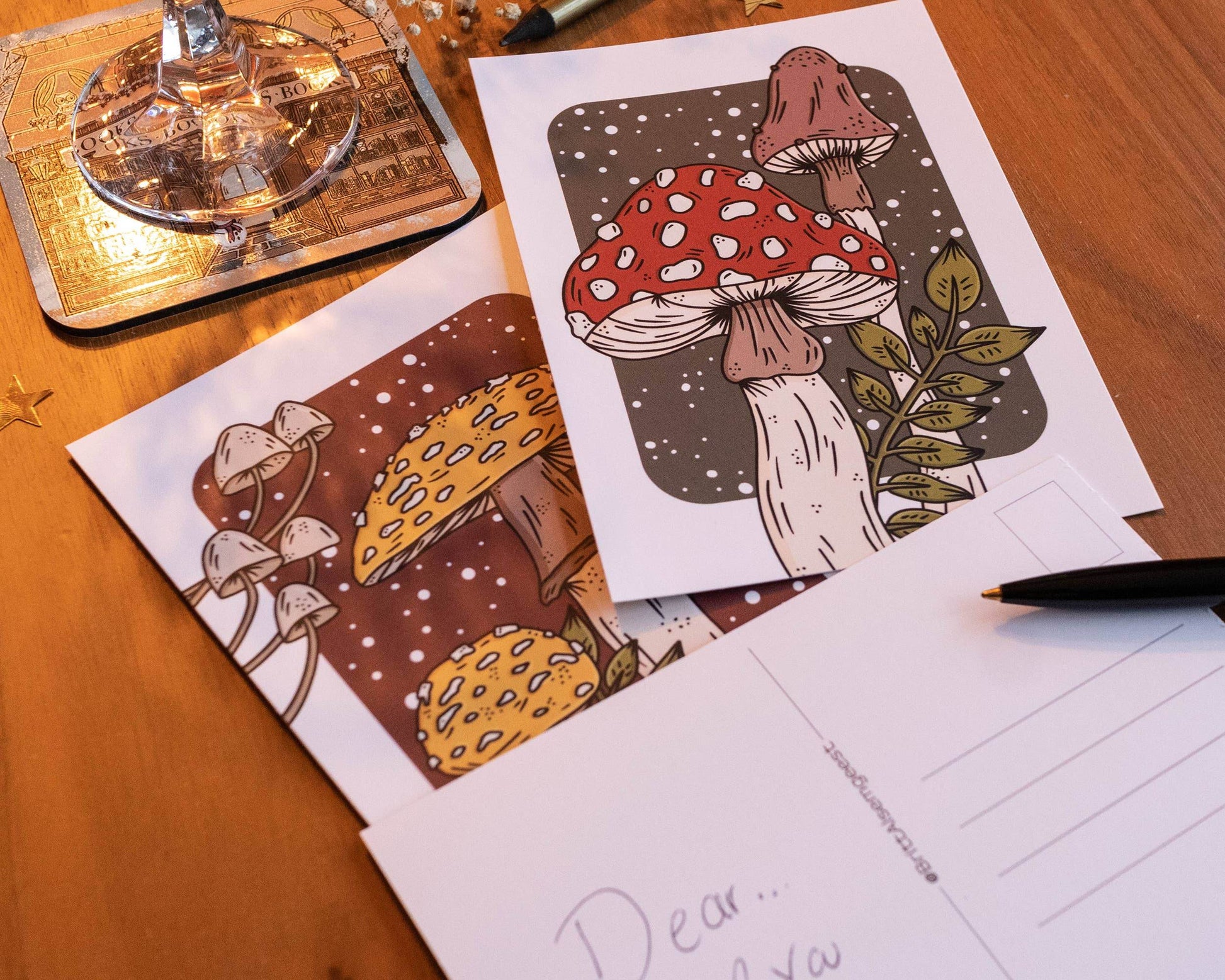 Basically Britt - Set of 2 postcards - Toadstools - The Dreamer's Bookshop.