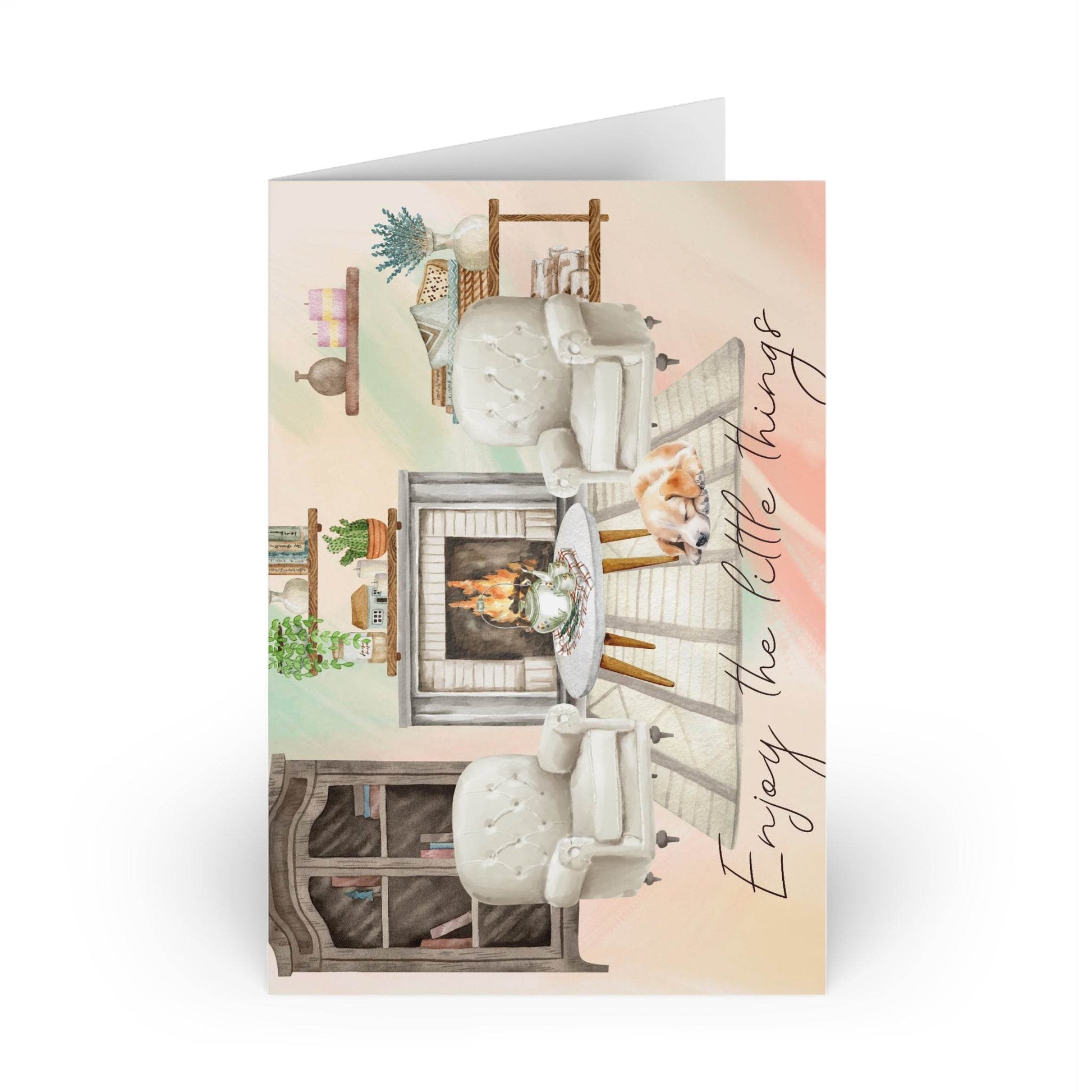 The Dreamer's Bookshop "Fire place" Enjoy the Little Things Card - The Dreamer's Bookshop.