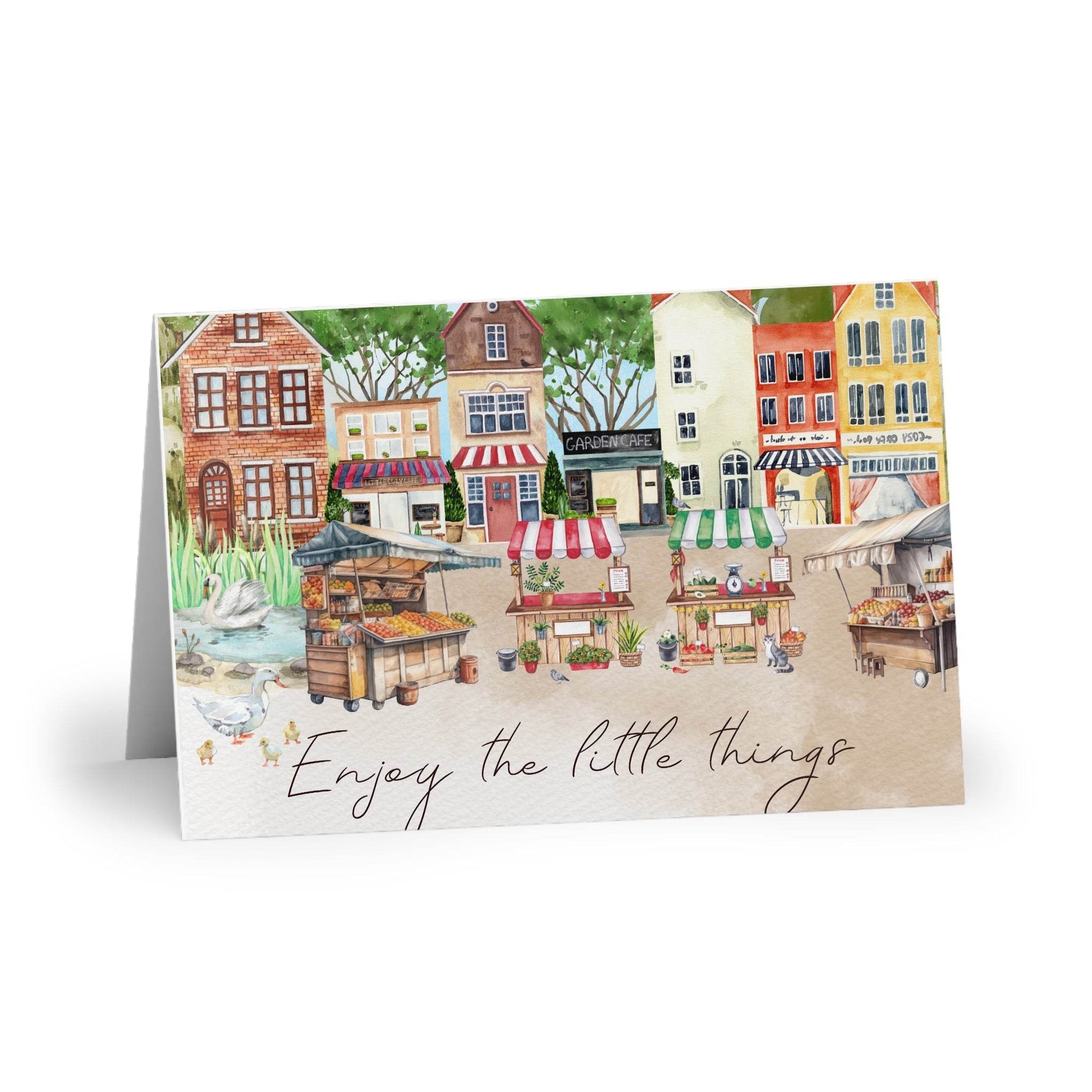 The Dreamer's Bookshop "Small Town Market" Enjoy the Little Things Card - The Dreamer's Bookshop.