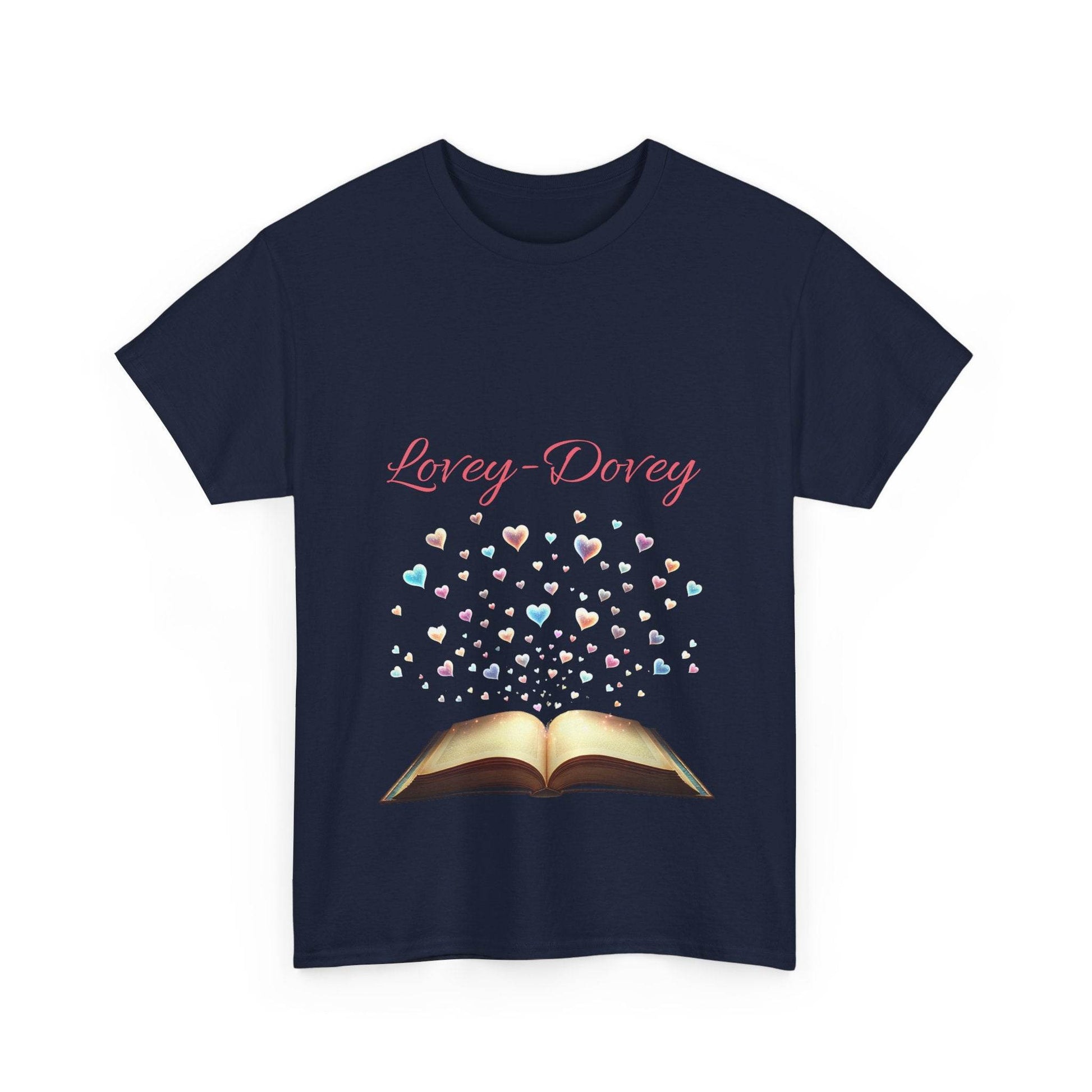 Lovey - Dovey - Unisex Heavy Cotton Tee - Sweet Romance - The Dreamer's Bookshop.
