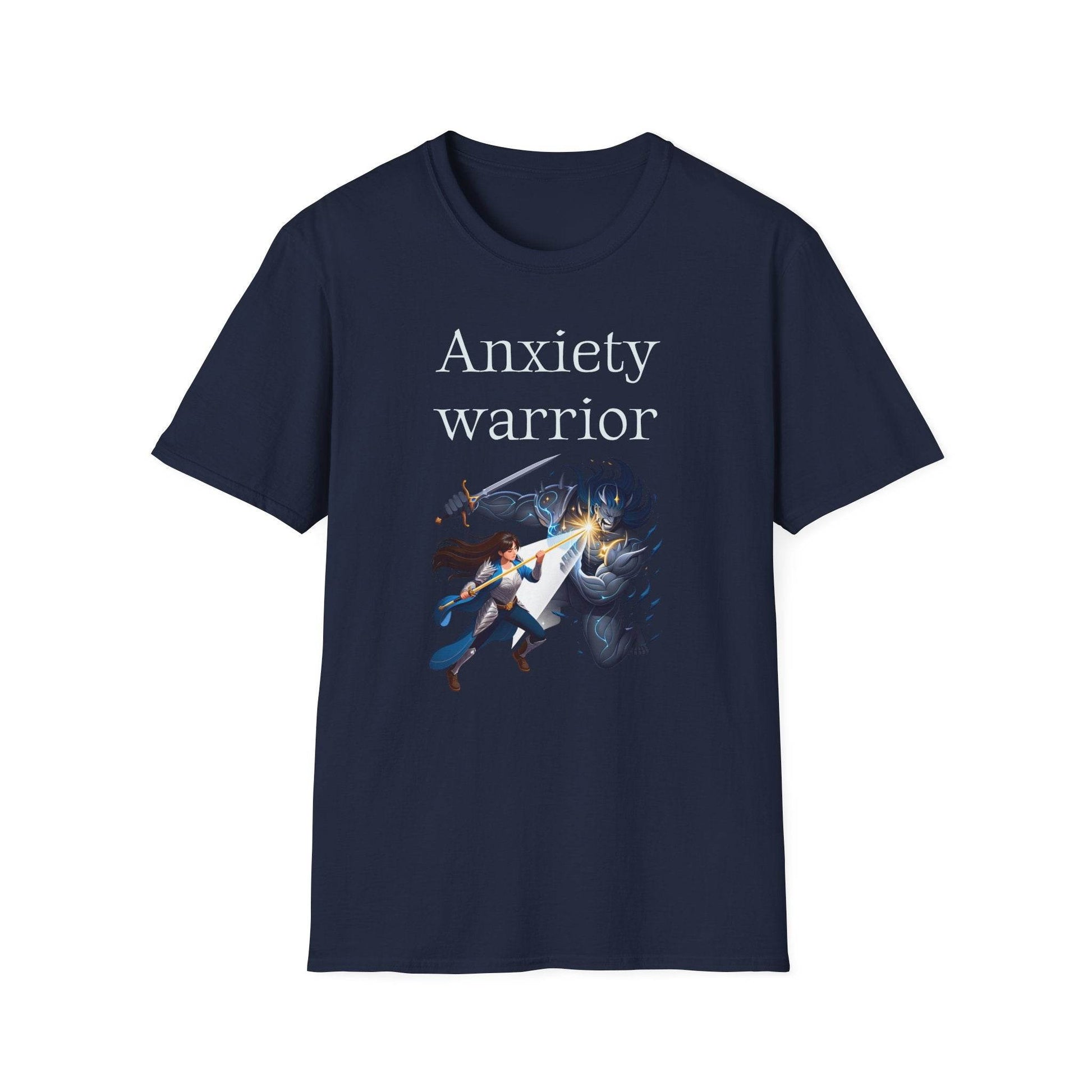 Anxiety Warrior Unisex Softstyle T-Shirt - What's Your Battle? - The Dreamer's Bookshop.