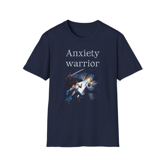 Anxiety Warrior Unisex Softstyle T-Shirt - What's Your Battle? - The Dreamer's Bookshop.