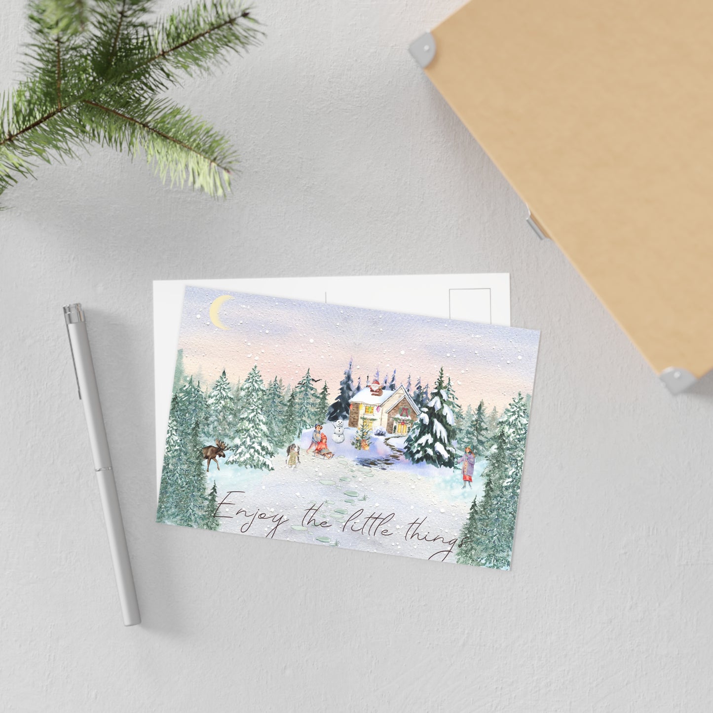 The Dreamer's Bookshop "Winter Cottage" Enjoy the Little Things Card