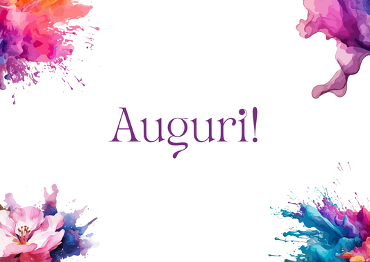 The Dreamer's Bookshop "Auguri" Exclamation Card - The Dreamer's Bookshop.