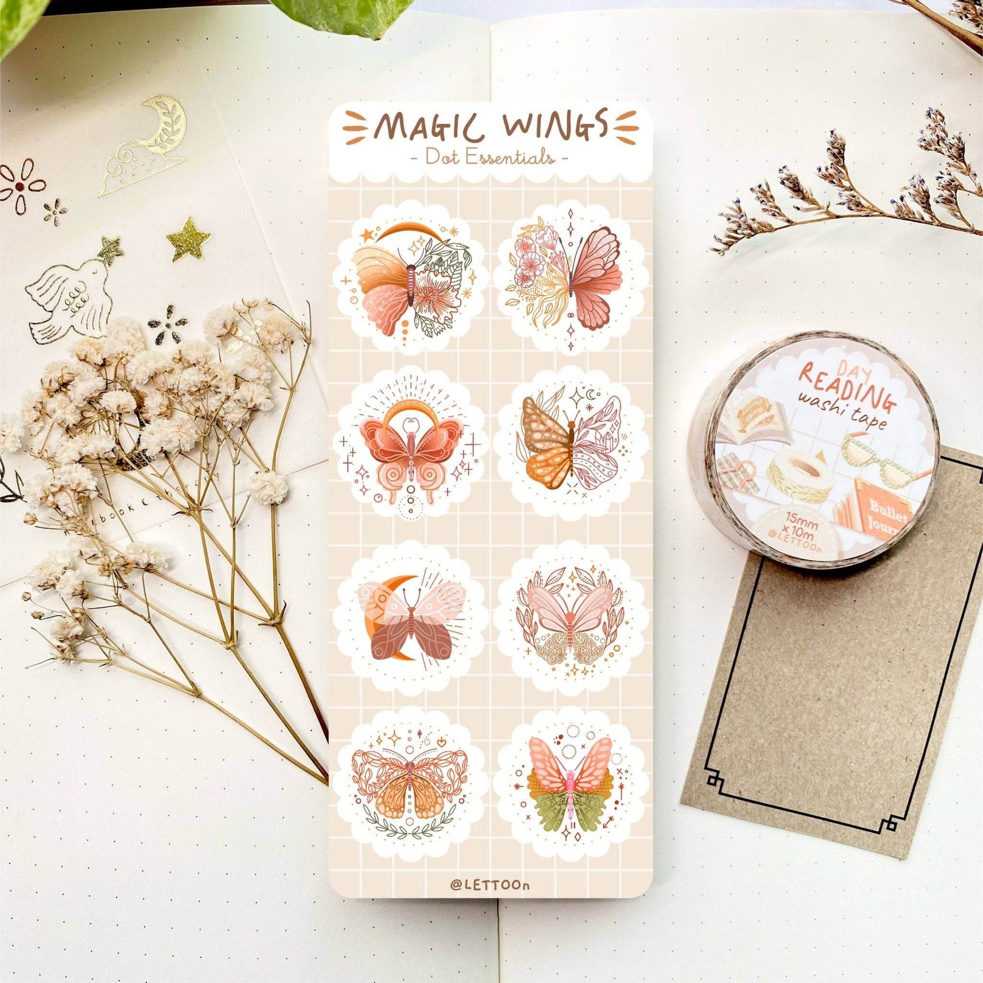 LETTOOn - Stickervel - Magic Wings - The Dreamer's Bookshop.