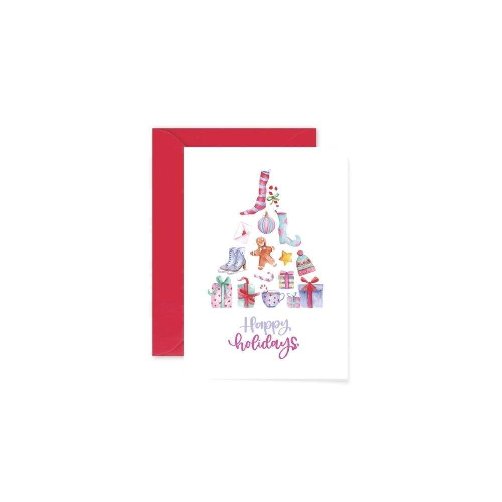 Very Wonder di Chiara Veri - Wenskaart - Happy Holidays Tree - The Dreamer's Bookshop.