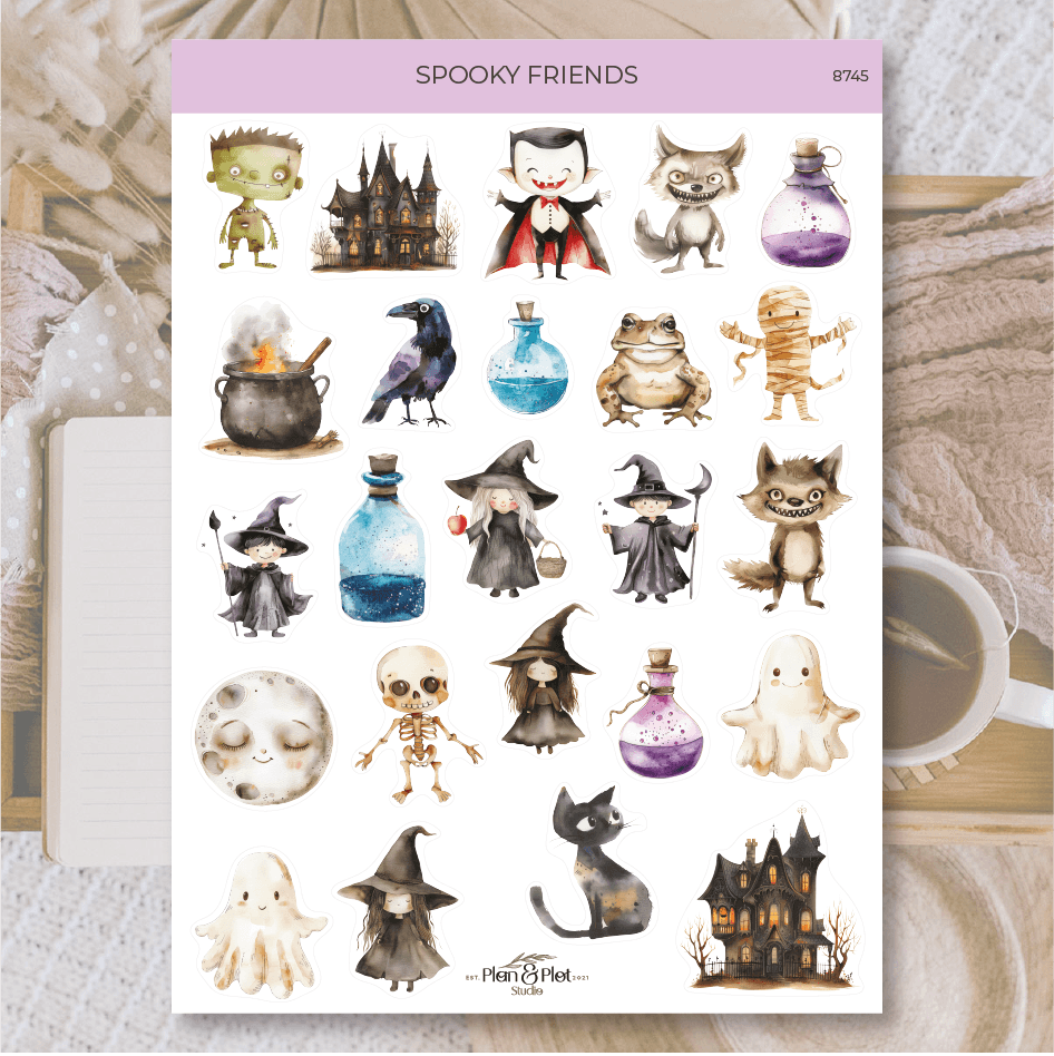 Plan & Plot Studio - Spookachtige vrienden | Stickers - The Dreamer's Bookshop.
