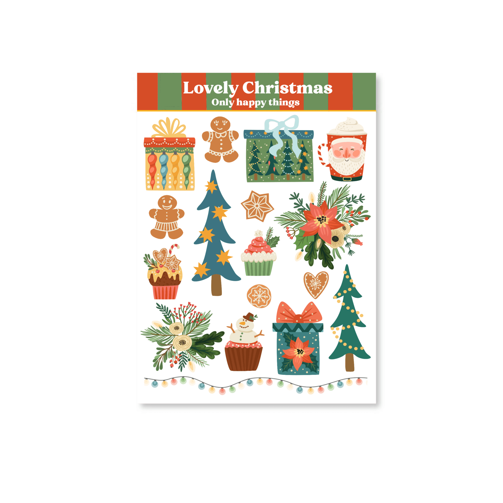 Only Happy Things Stationery - Stickervel Lovely Christmas - The Dreamer's Bookshop.
