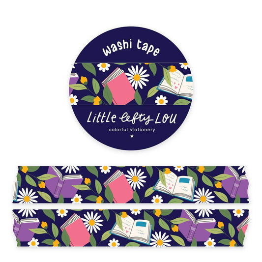Little Lefty Lou - Boeken en bloemen Donkerblauwe washitape - The Dreamer's Bookshop.