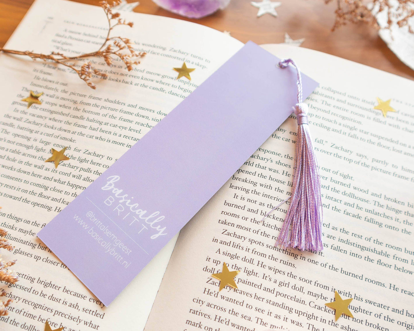Basically Britt - Purple Spring Bookmark with Sunny Vibes - Lavender - The Dreamer's Bookshop.