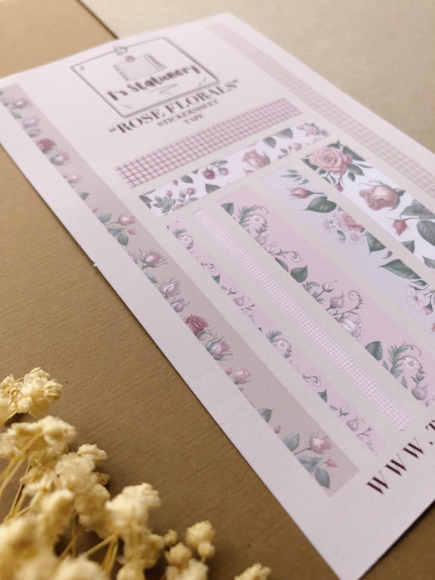 T's Stationery - Stickerveltape „Rose Floral” - The Dreamer's Bookshop.