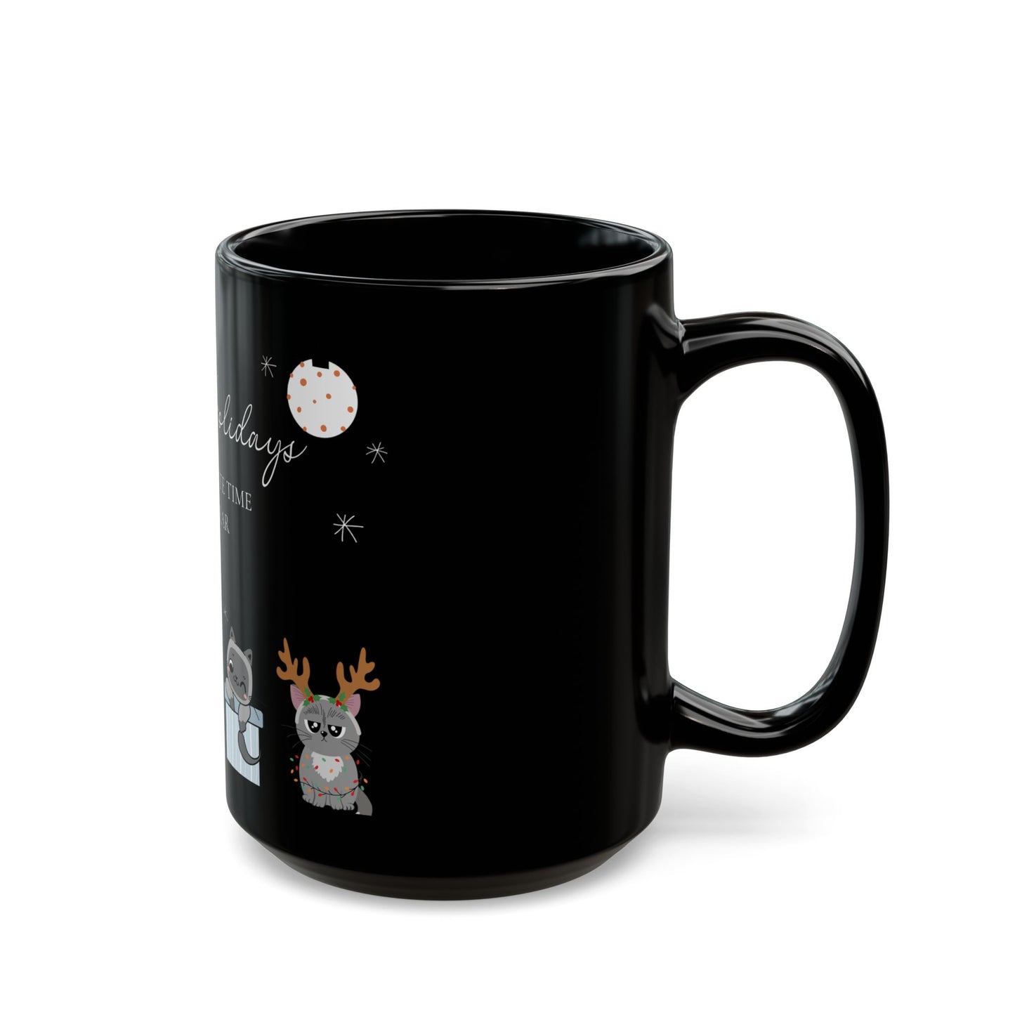 Cat's Christmas Black Mug - 11oz & 15oz Options