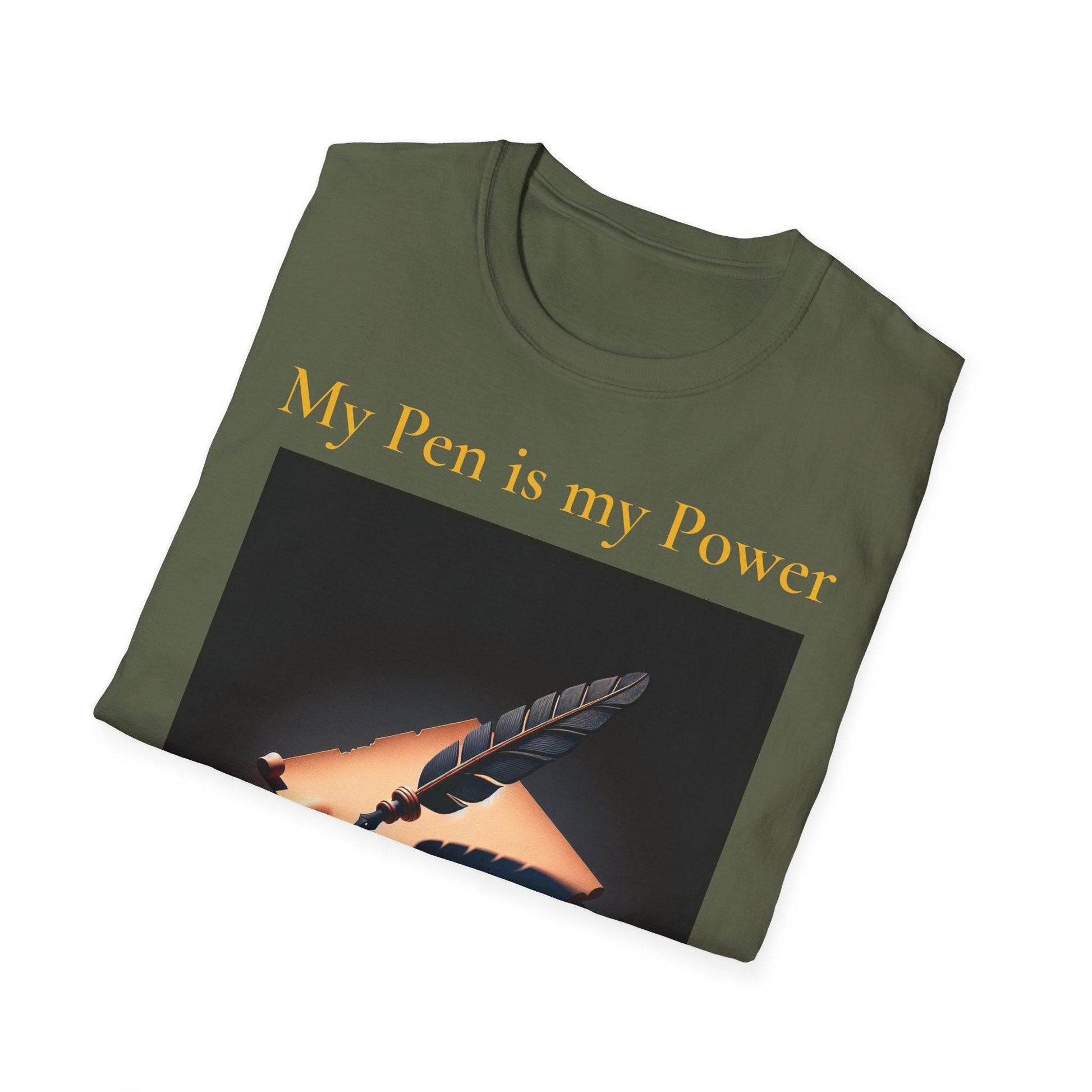 Inspirational Unisex Softstyle T-Shirt - 'My Pen' Motivational Design - The Dreamer's Bookshop.