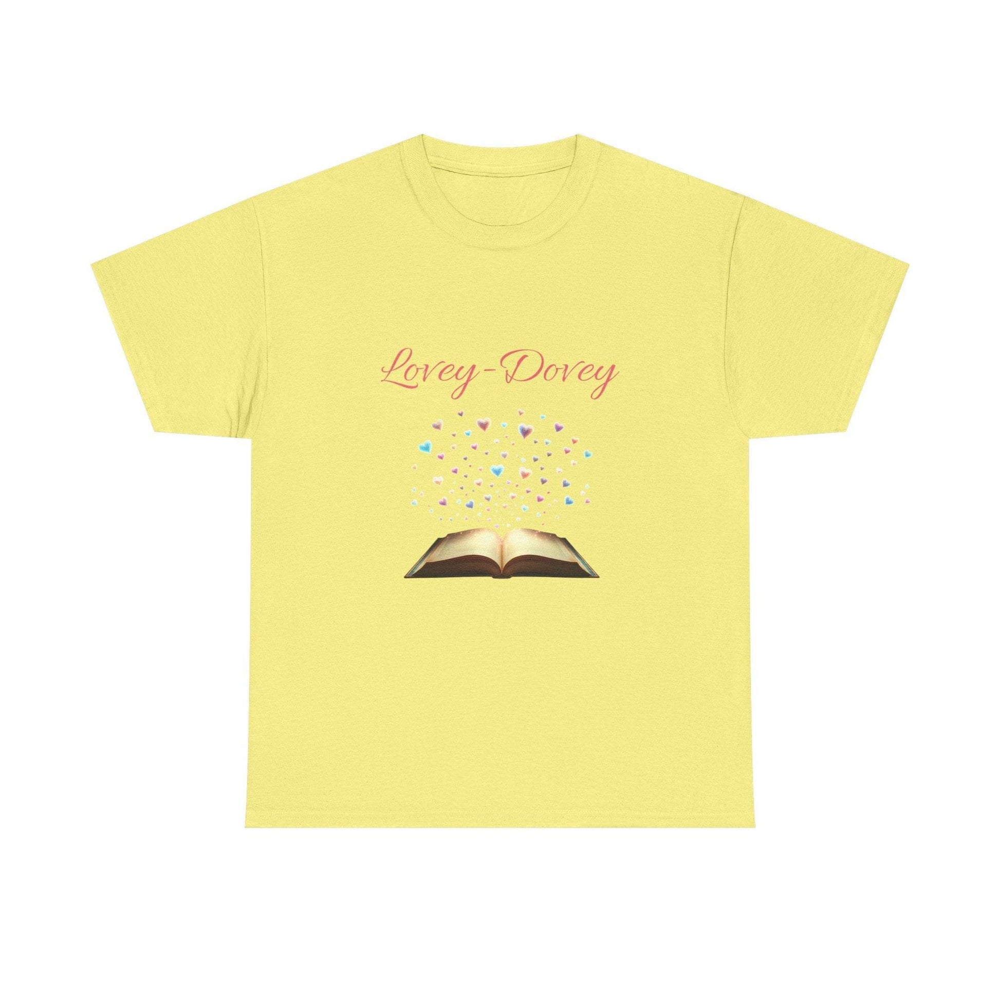 Lovey-Dovey - Graphic Tee - Unisex Heavy Cotton T-Shirt for Book Lovers - The Dreamer's Bookshop.