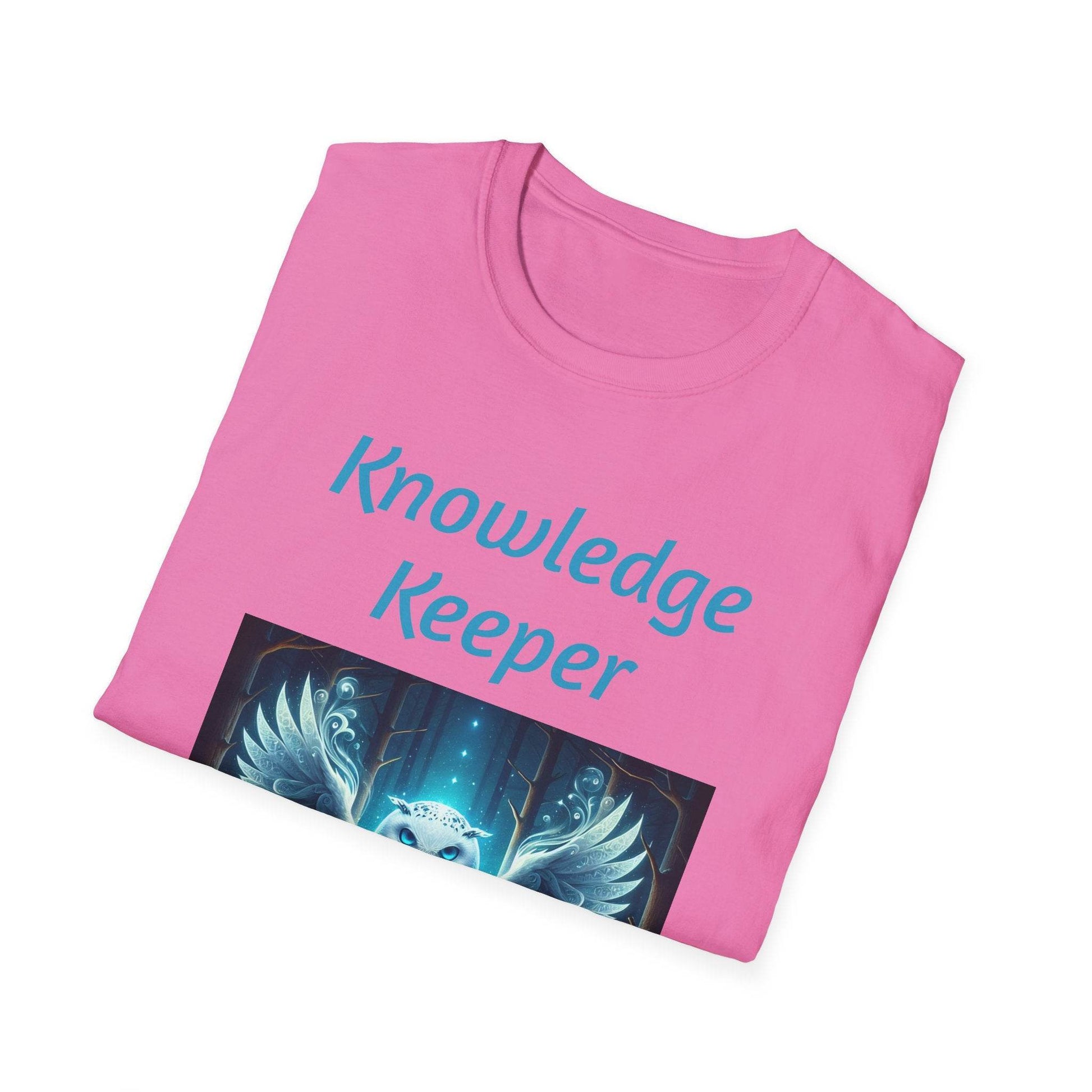 Knowledge Keeper Owl Unisex Softstyle T-Shirt - Inspirational Tee for Wisdom Seekers - Proud Reader - The Dreamer's Bookshop.