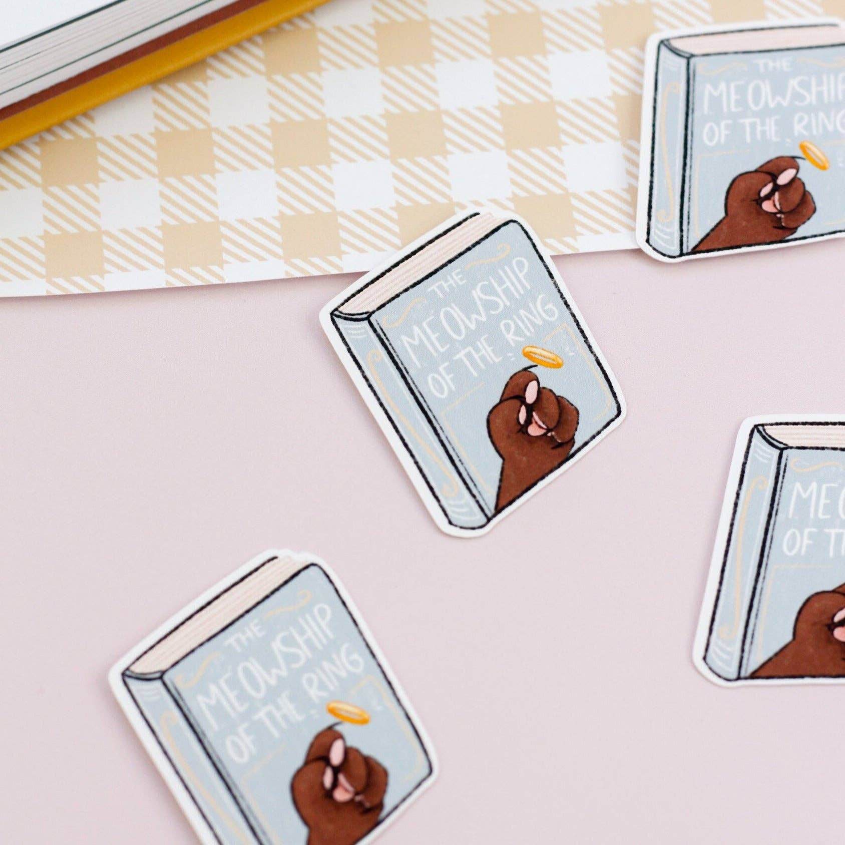 My Sweet Paper Card - Het miauwen van de ring - Kattenboeksticker - The Dreamer's Bookshop.