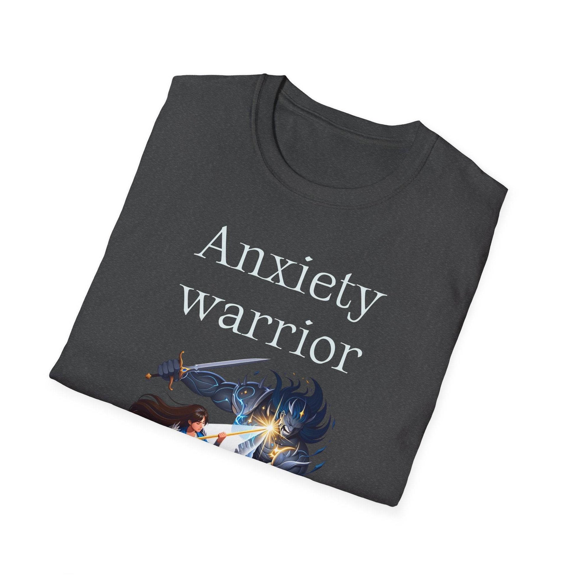 Anxiety Warrior Unisex Softstyle T-Shirt - What's Your Battle? - The Dreamer's Bookshop.