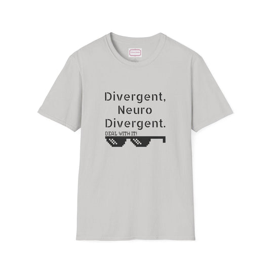 Divergent Neurodivergent T-Shirt - Unisex Softstyle Tee for Acceptance and Awareness - The Dreamer's Bookshop.