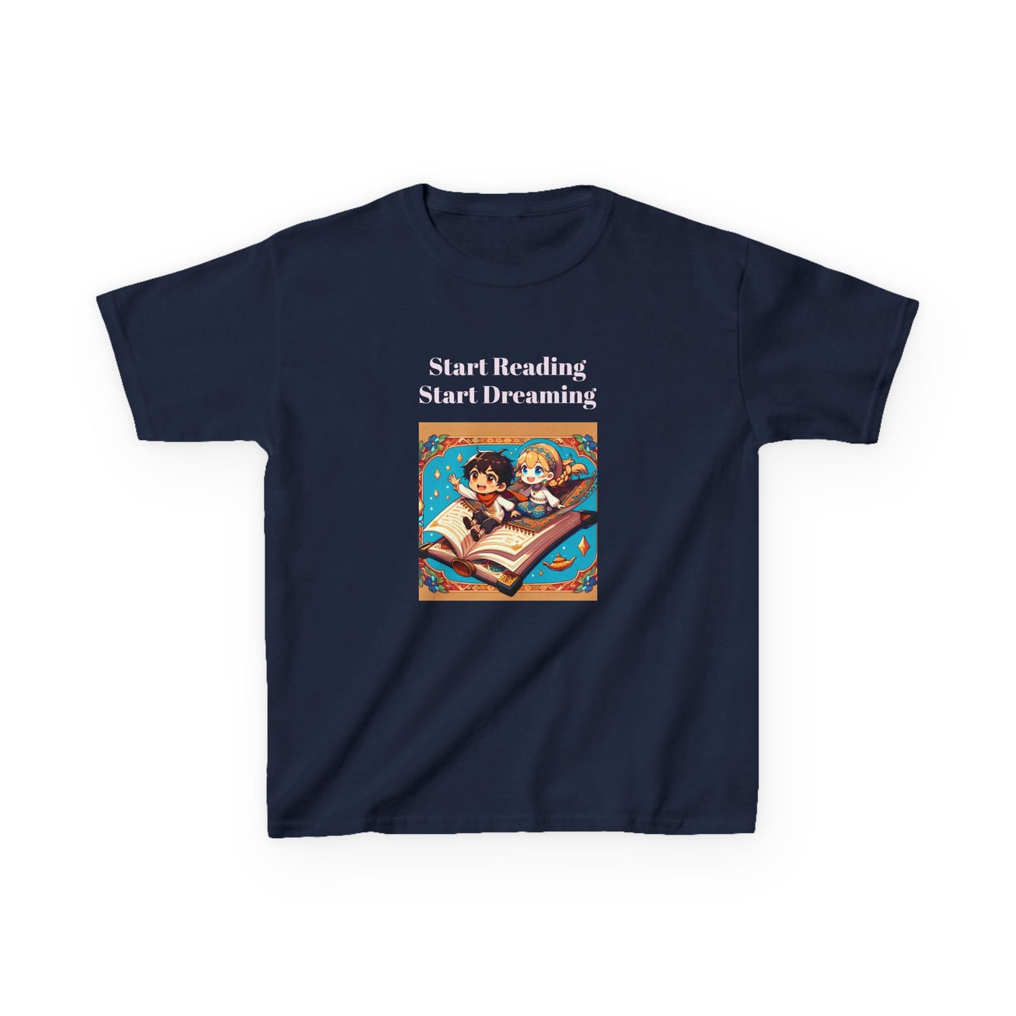 CA- Kids Heavy Cotton Tee - "Start Reading, Start Dreaming" - Fun & Inspirational T-Shirt for Young Readers - The Dreamer's Bookshop.