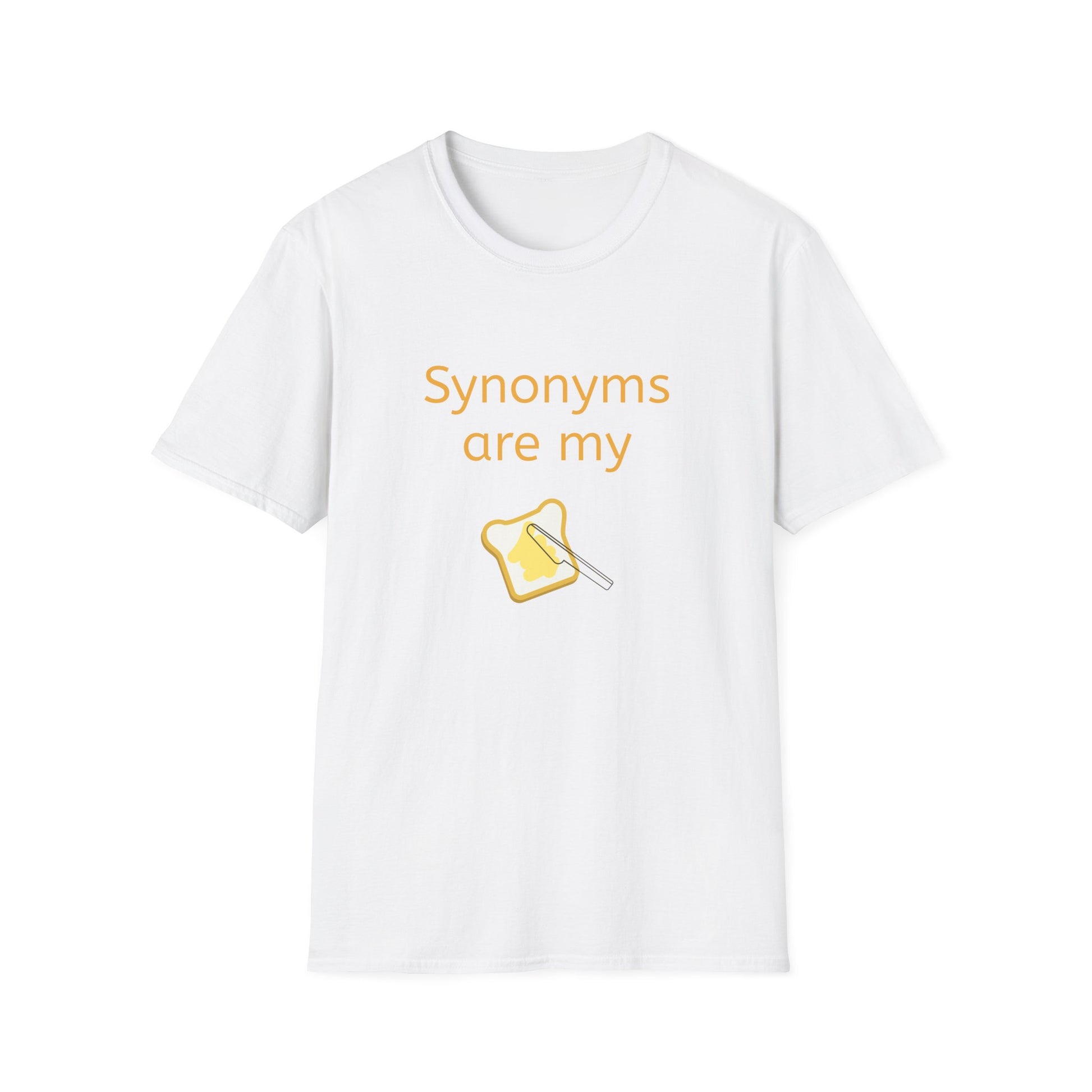 Unisex Softstyle T-Shirt - "Synonyms are my Jam" for Language Lovers - The Dreamer's Bookshop.