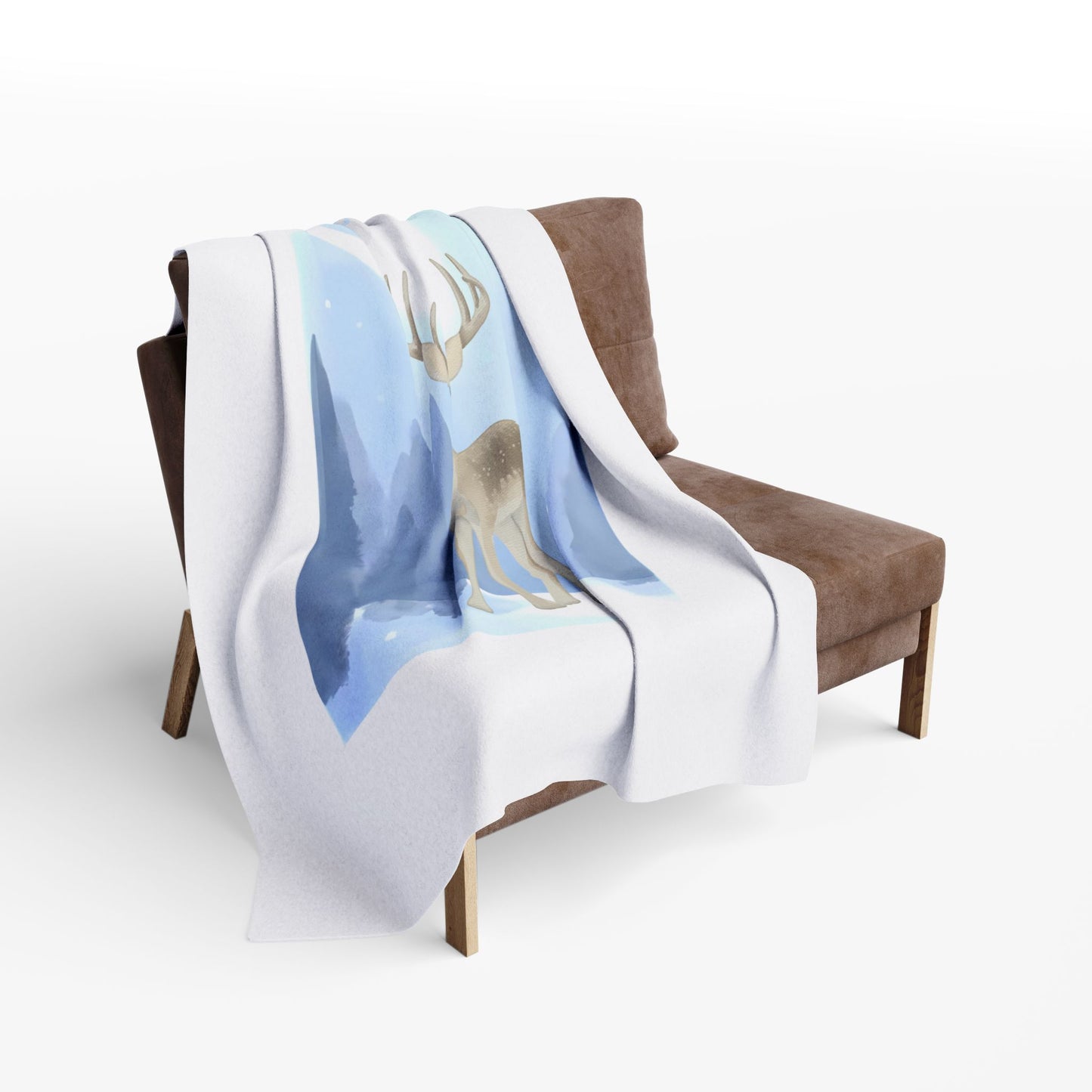 Cozy Arctic Fleece Blanket - Winter Deer Design