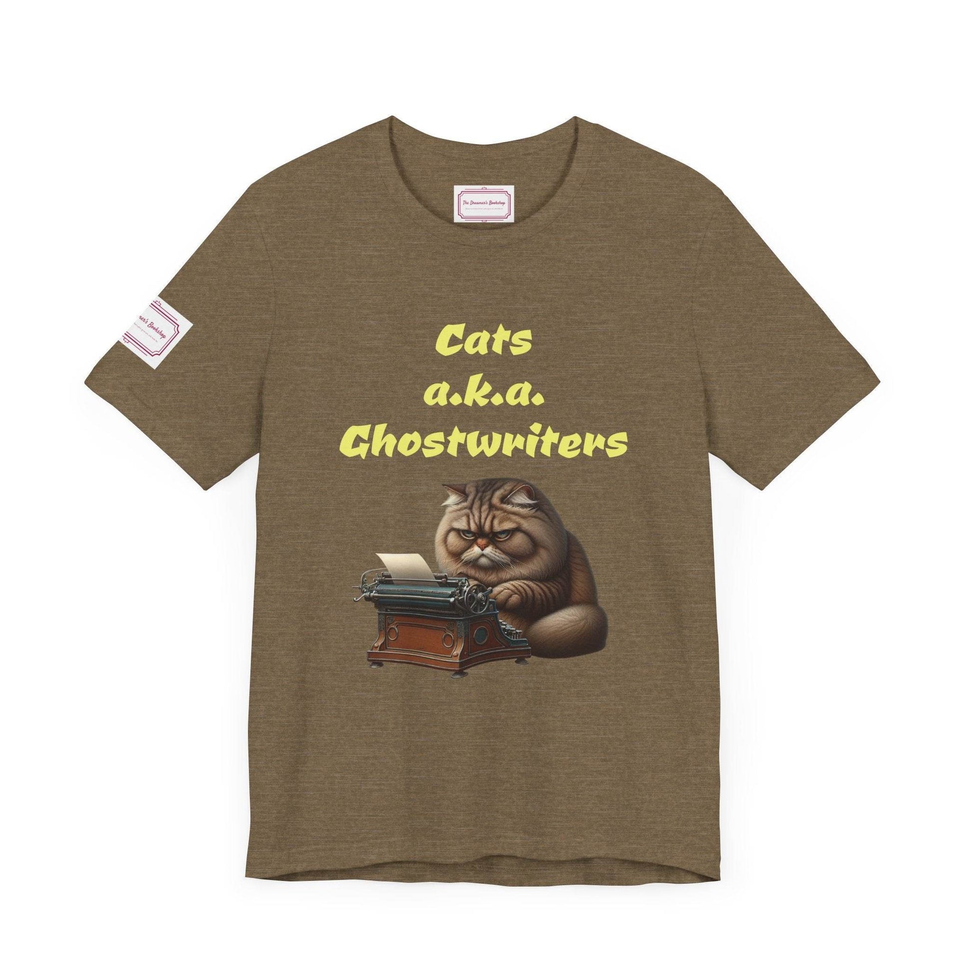 Cats Ghostwriters Tee - Fun Short Sleeve Shirt for Writers & Book Lovers - The Dreamer's Bookshop.