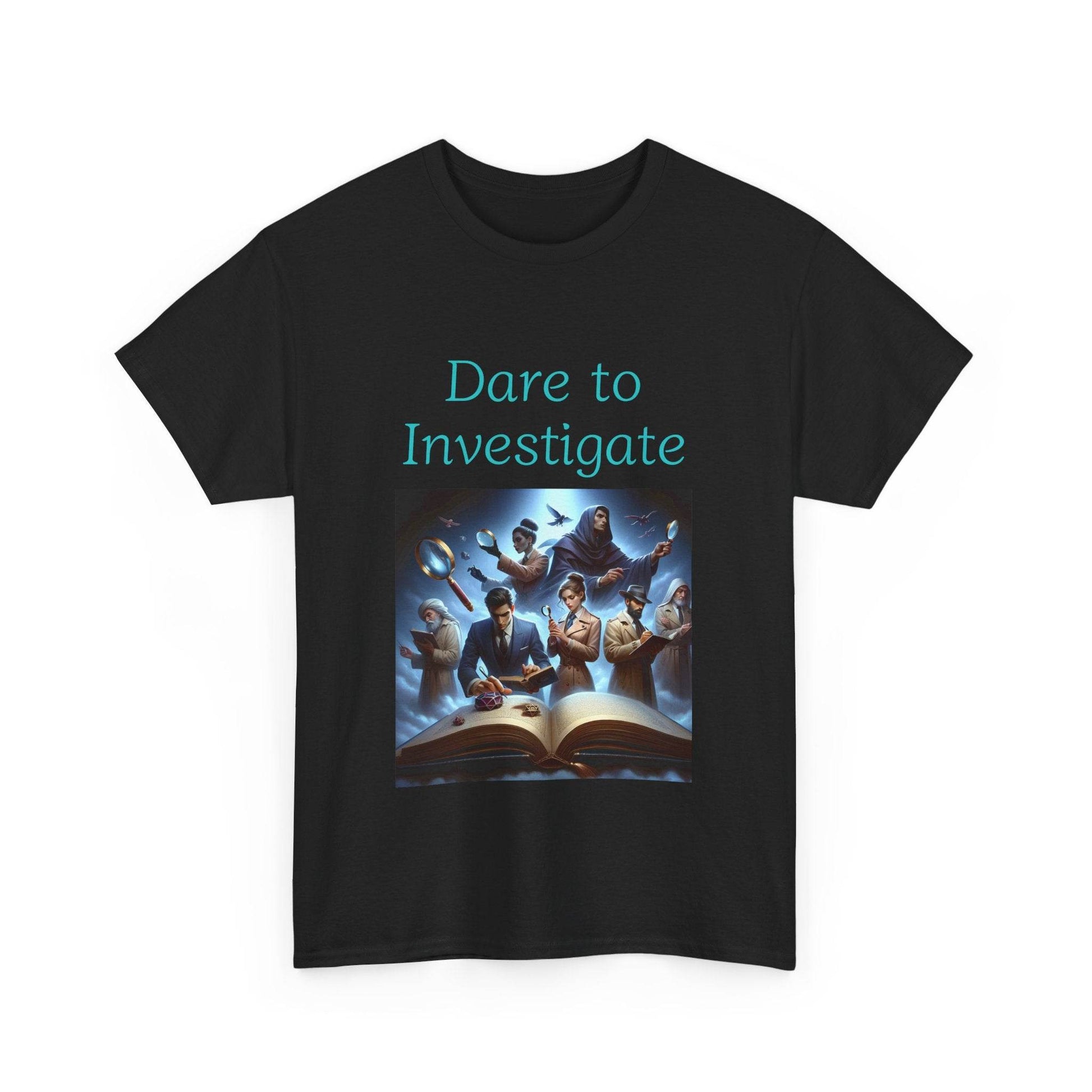 Investigate - Unisex Heavy Cotton Tee - Crime/Mystery Books - The Dreamer's Bookshop.