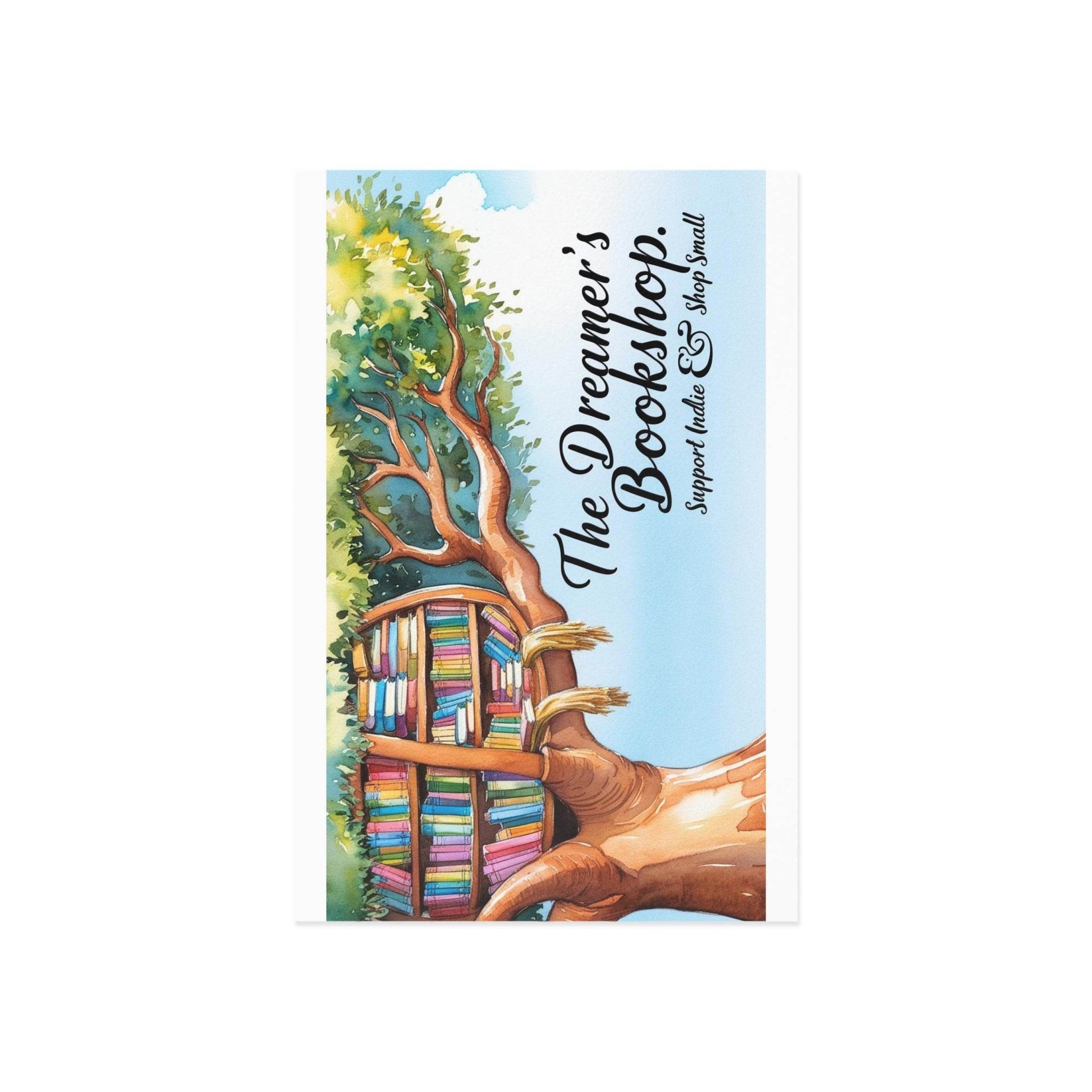 The Dreamer's Bookshop - Tree and Books Card - The Dreamer's Bookshop.