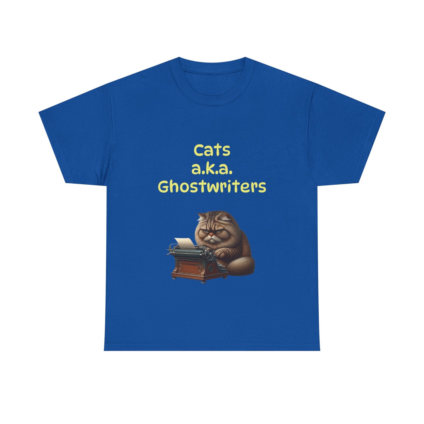 Book Lover's Unisex Heavy Cotton Tee - "Cats Ghostwriters" - The Dreamer's Bookshop.