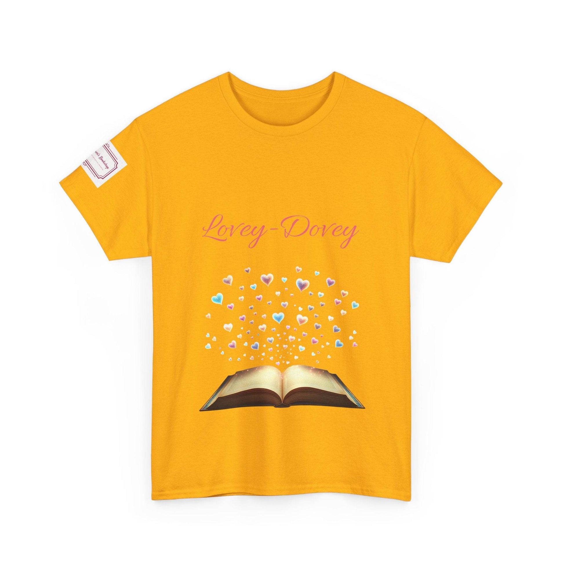 Lovey-Dovey - Unisex Heavy Cotton Tee - Sweet Romance - The Dreamer's Bookshop.