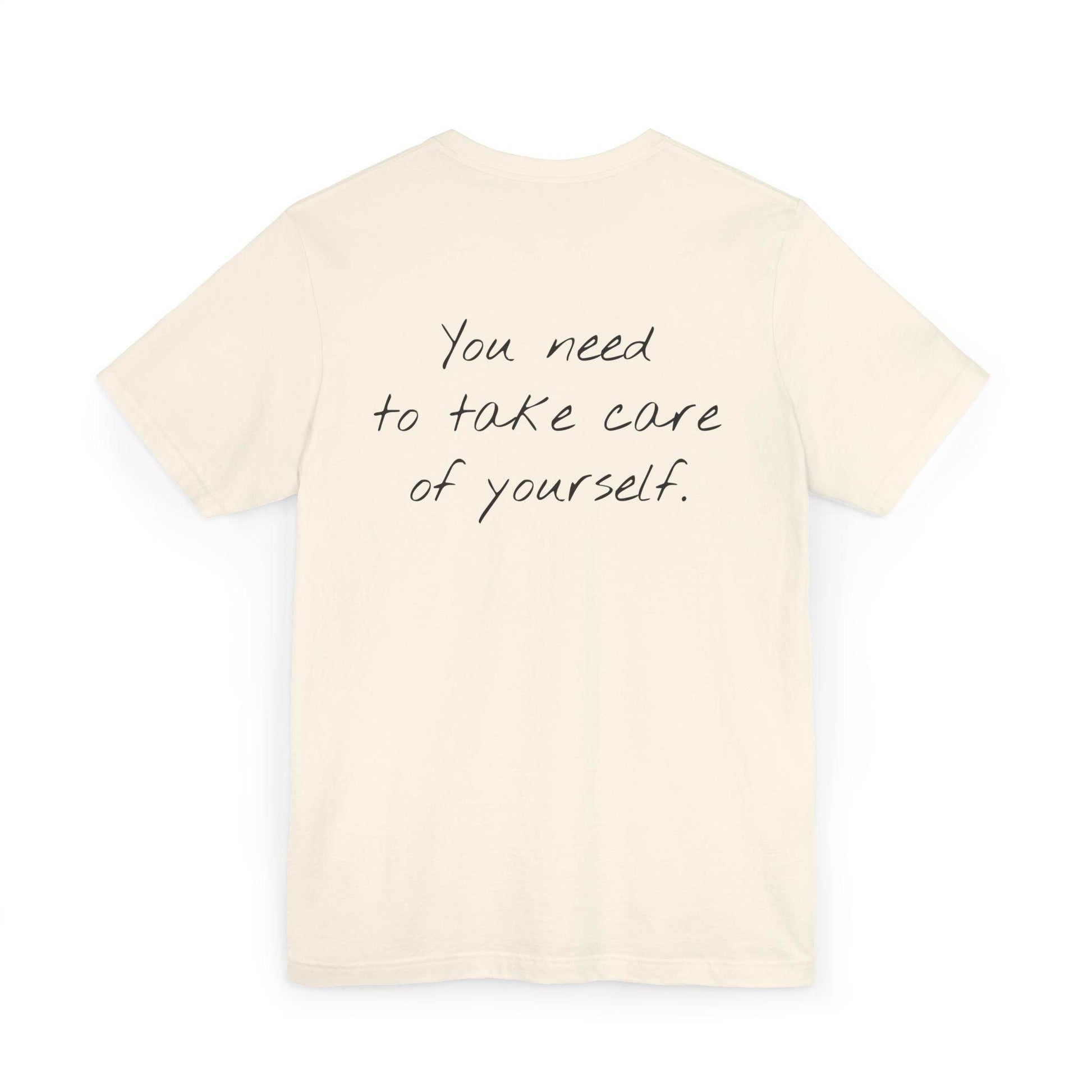 Unisex Jersey T-Shirt - 'Take Care' Inspirational - The Dreamer's Bookshop.