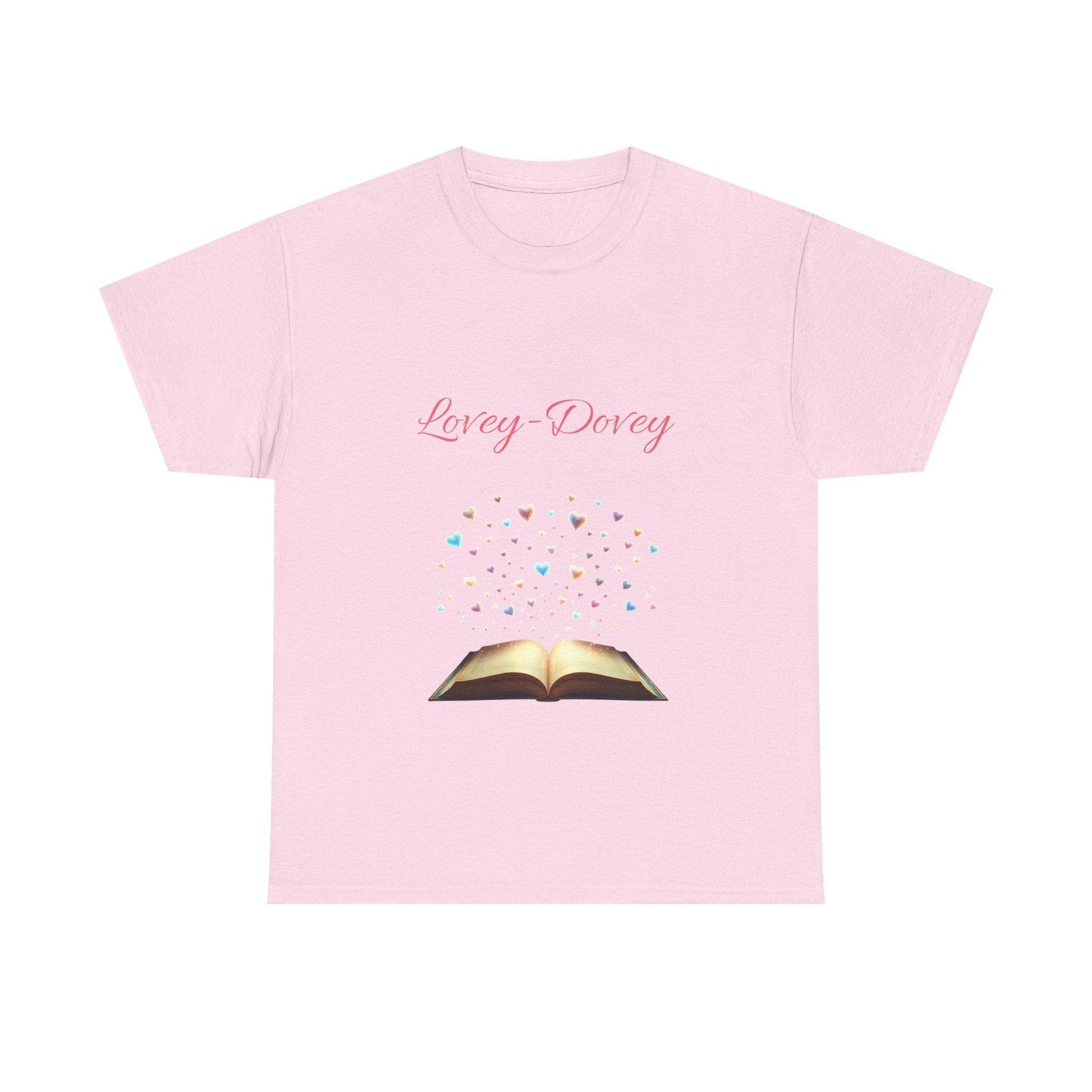 Lovey-Dovey - Unisex Heavy Cotton Tee - Sweet Romance - The Dreamer's Bookshop.