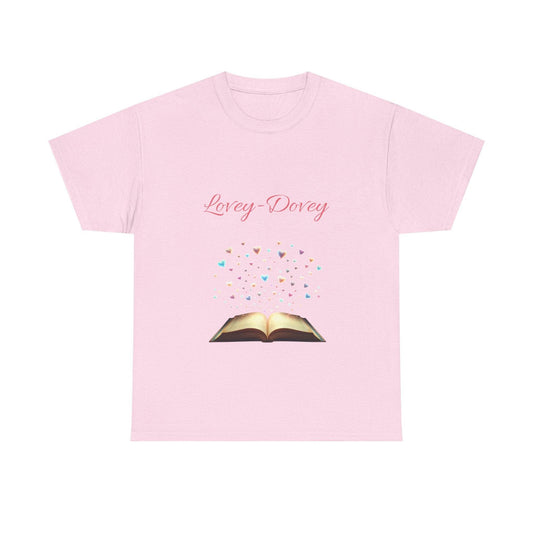 Lovey-Dovey - Unisex Heavy Cotton Tee - Sweet Romance - The Dreamer's Bookshop.