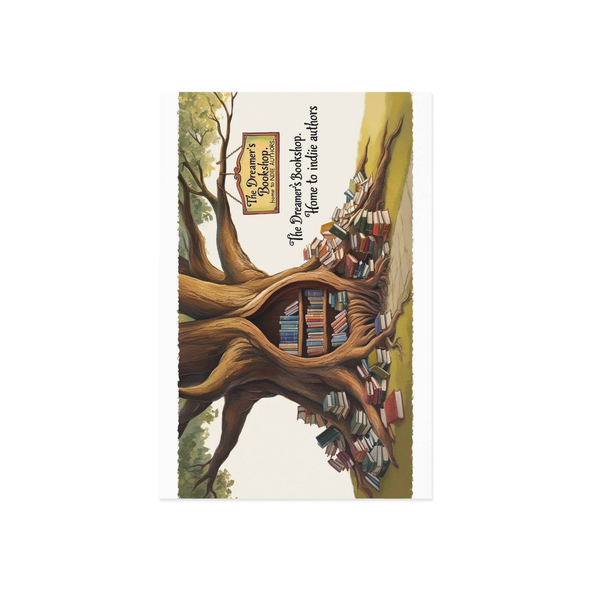 The Dreamer's Bookshop - Tree and Books Card - The Dreamer's Bookshop.