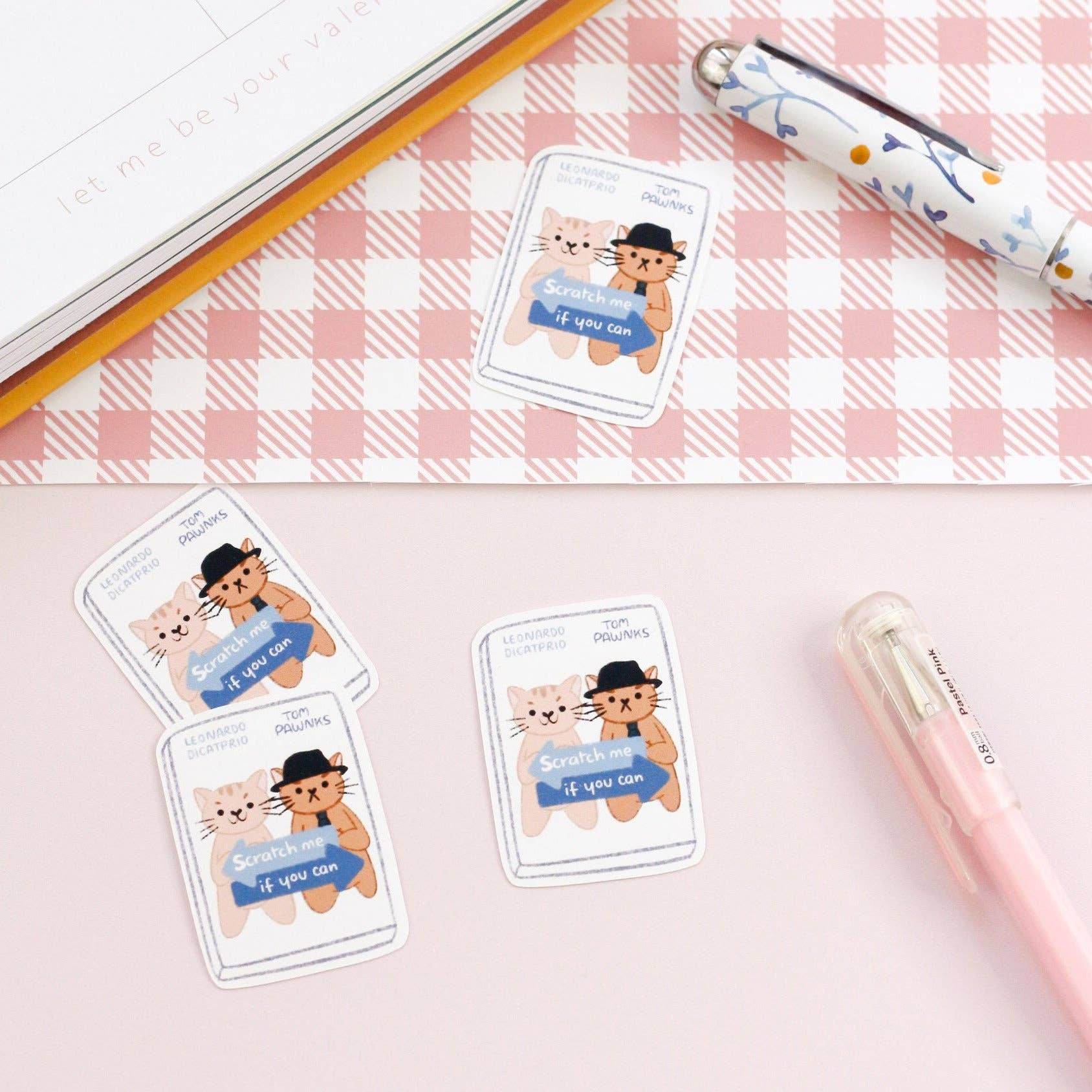 My Sweet Paper Card - Kras me als je kunt - Kattensticker - The Dreamer's Bookshop.