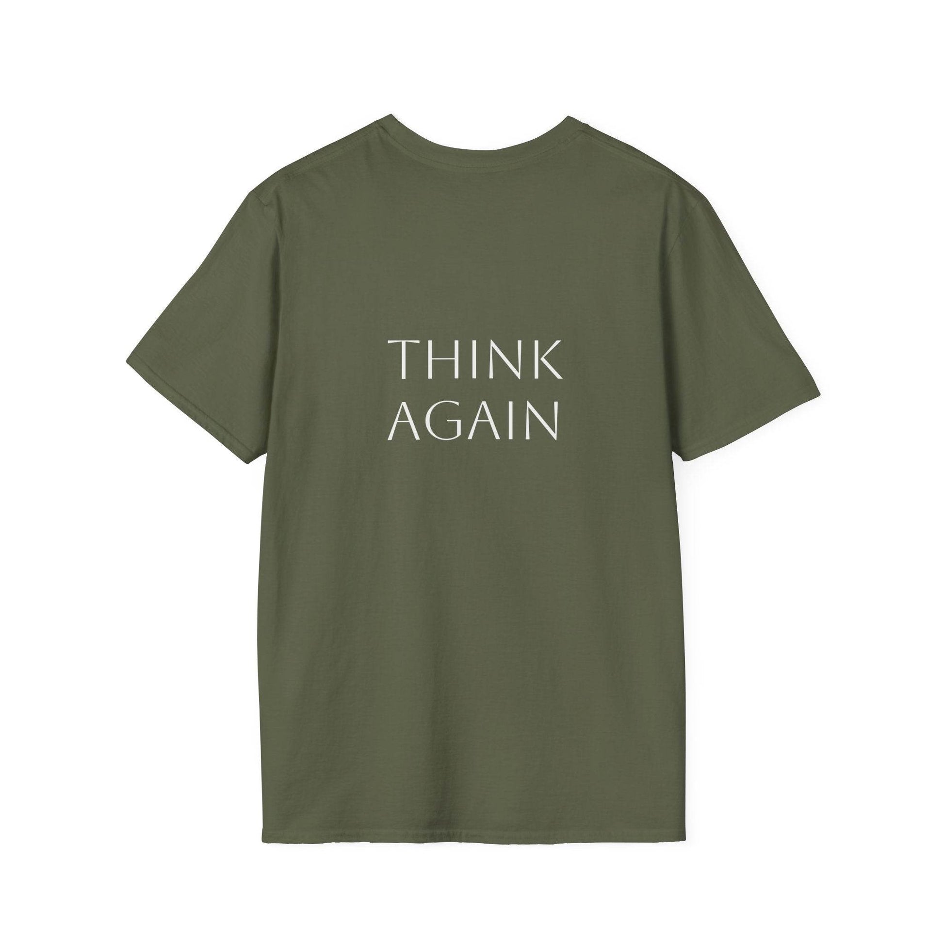Unisex Softstyle T-Shirt - 'Think Again' - The Dreamer's Bookshop.