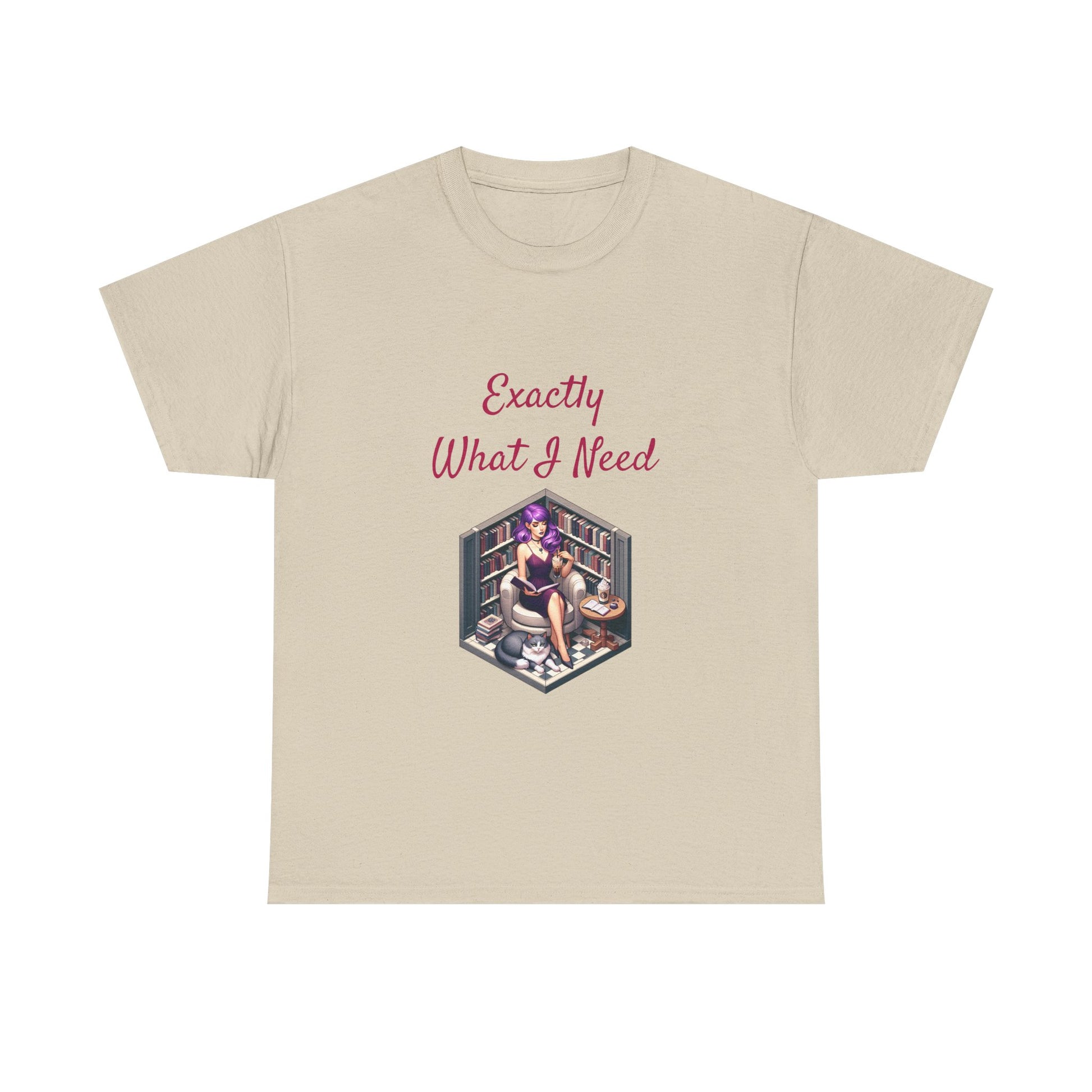 Book Lover's Unisex Heavy Cotton Tee - "What I Need" - The Dreamer's Bookshop.