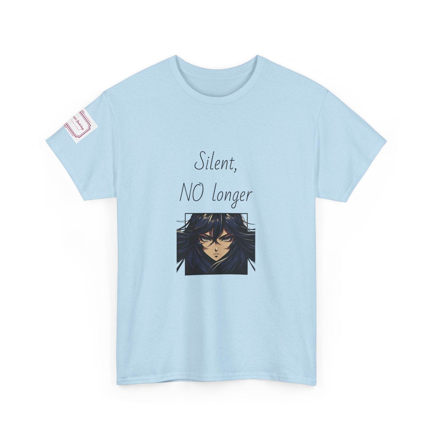 Silent, NO longer - Inspirational Unisex Heavy Cotton Tee - The Dreamer's Bookshop.
