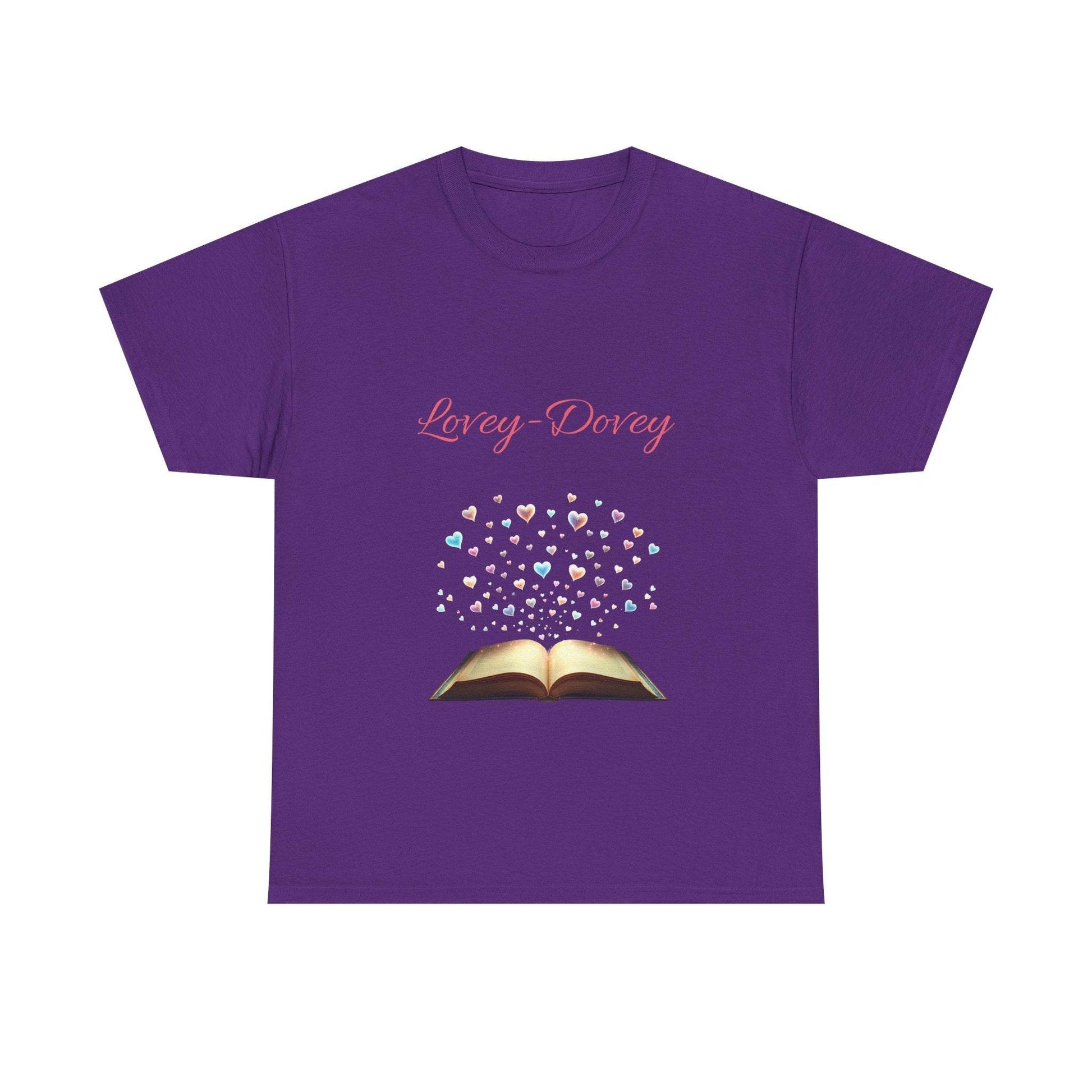 Lovey-Dovey - Unisex Heavy Cotton Tee - Sweet Romance - The Dreamer's Bookshop.