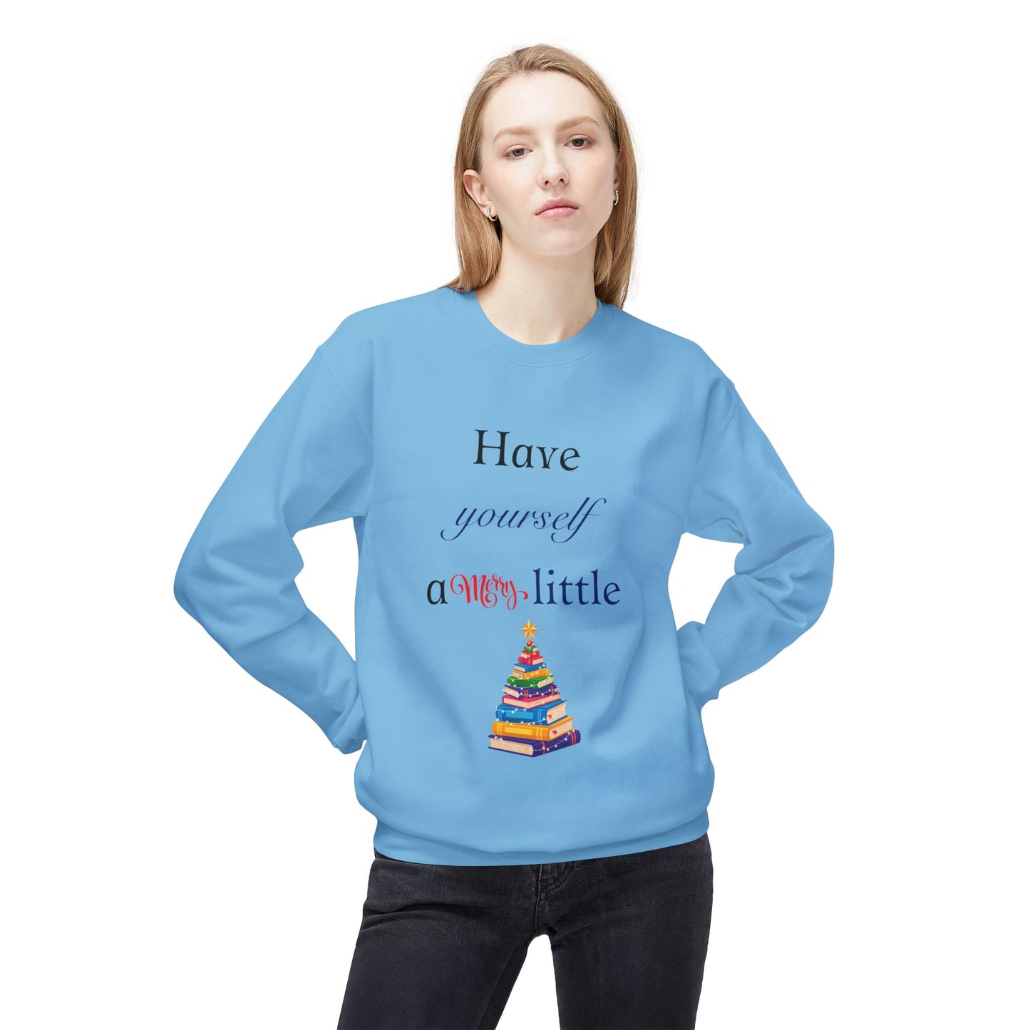 A Merry Little Bookmas - Fleece Crewneck Sweatshirt - Unisex Midweight