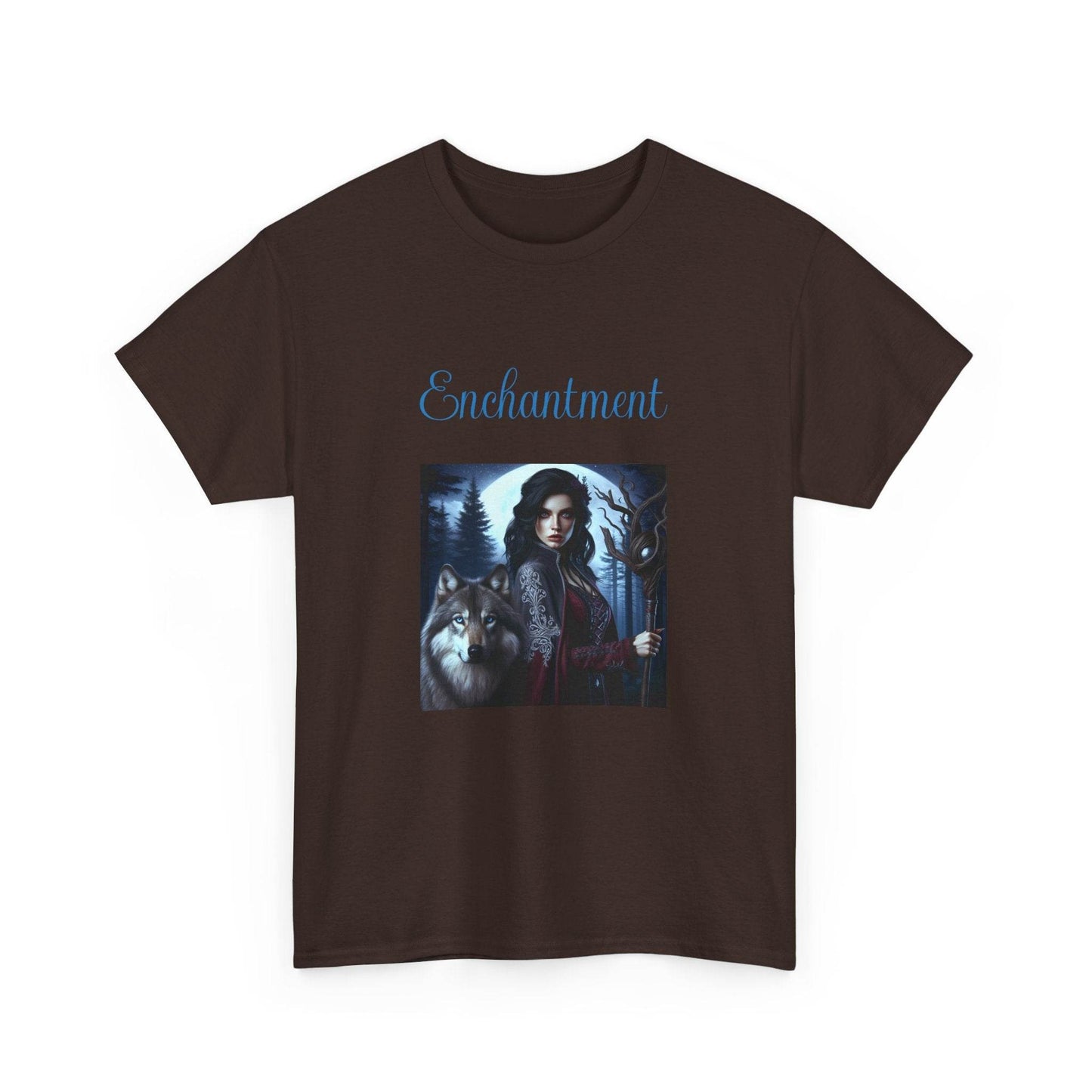 Enchanting Wolf Graphic Tee - Unisex Heavy Cotton T-Shirt for Nature Lovers - The Dreamer's Bookshop.