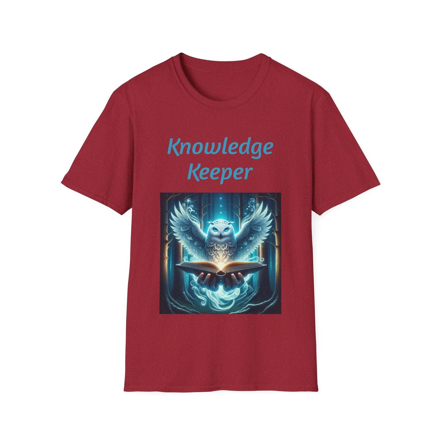 Knowledge Keeper Graphic T-Shirt - Unisex Softstyle Tee, Owl Design - Proud Reader - The Dreamer's Bookshop.
