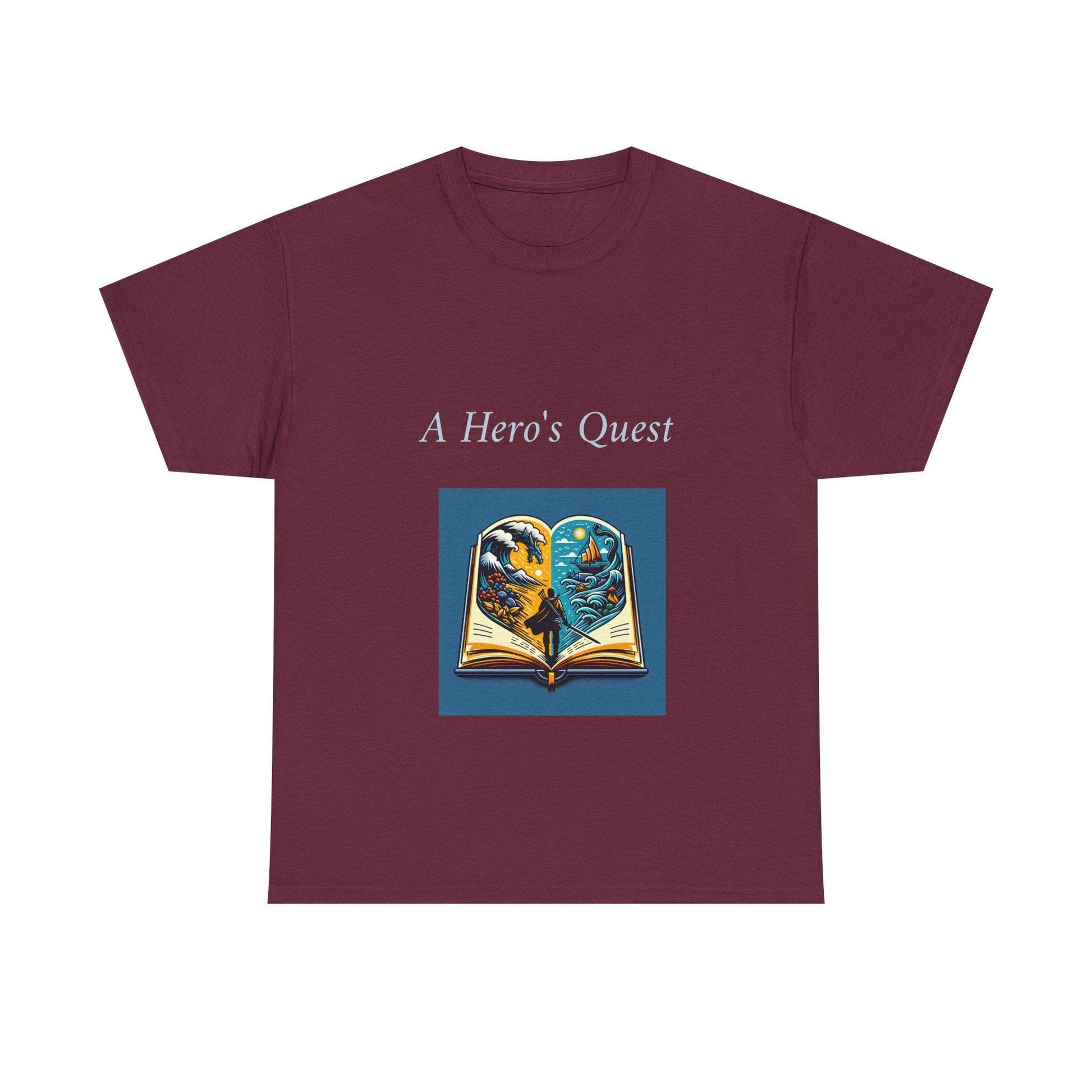 Adventure - Unisex Heavy Cotton Tee - Hero's Quest - The Dreamer's Bookshop.