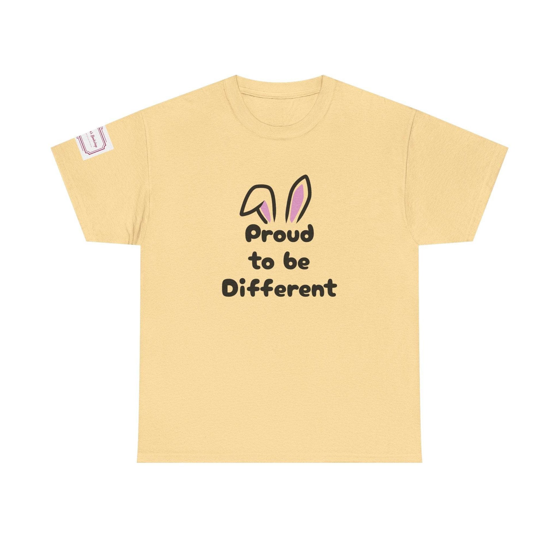 Proud to be Different Unisex Heavy Cotton Tee - Fun & Inclusive Graphic T-Shirt - The Dreamer's Bookshop.