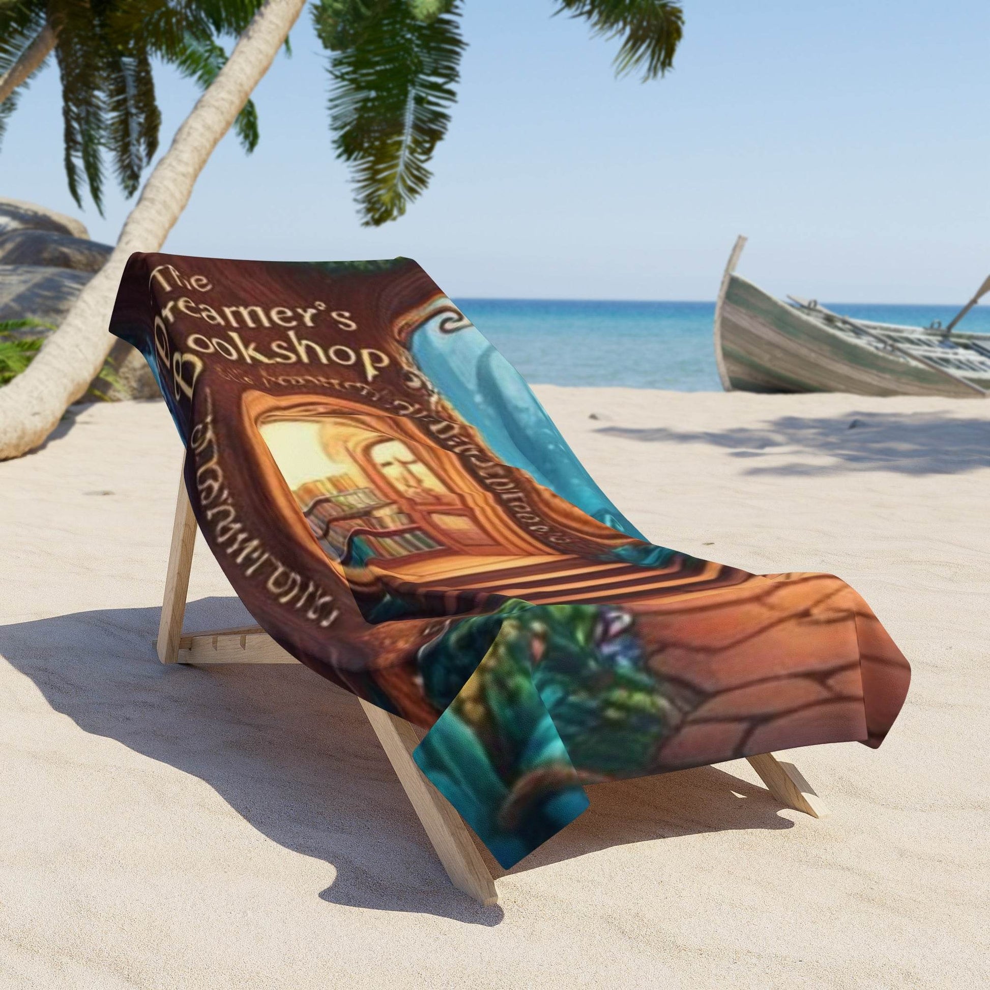 Dreamer's Bookshop Beach Towel - Enchanted Reading On The Shore - The Dreamer's Bookshop.