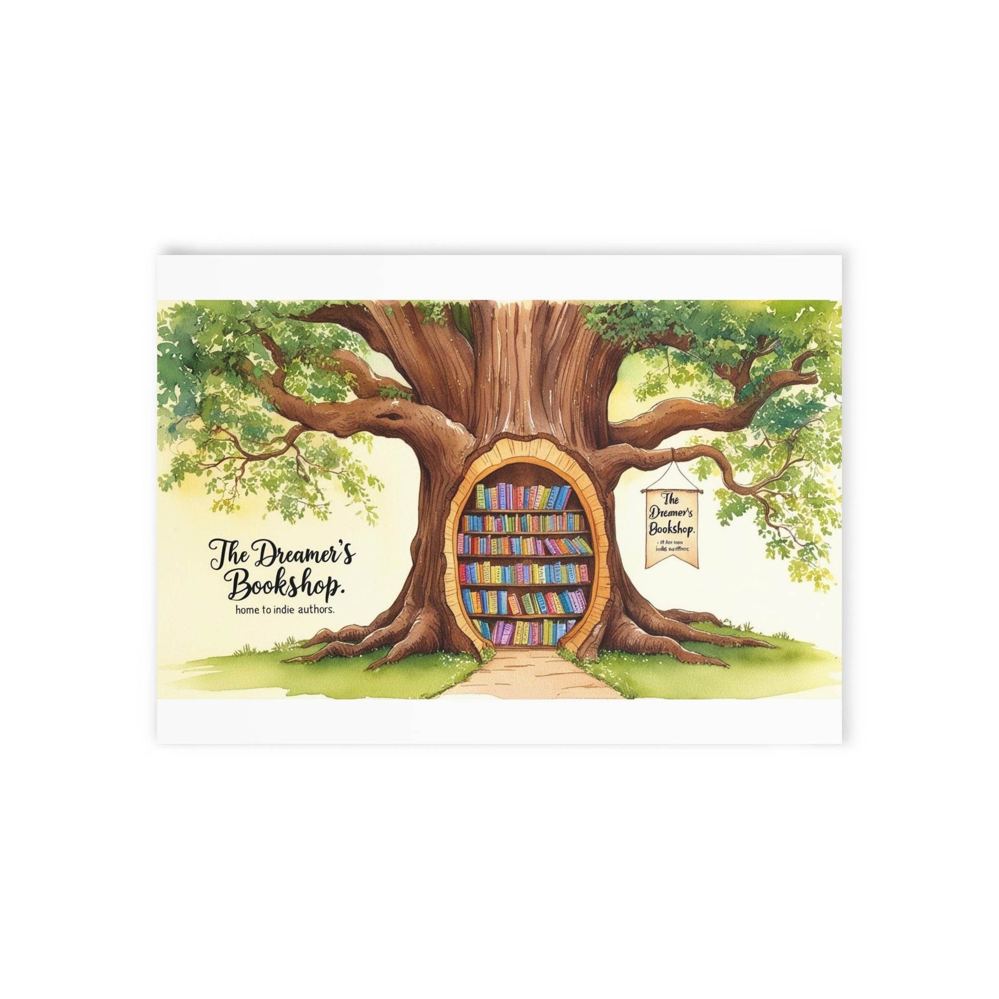 The Dreamer's Bookshop - Tree and Books Card - The Dreamer's Bookshop.