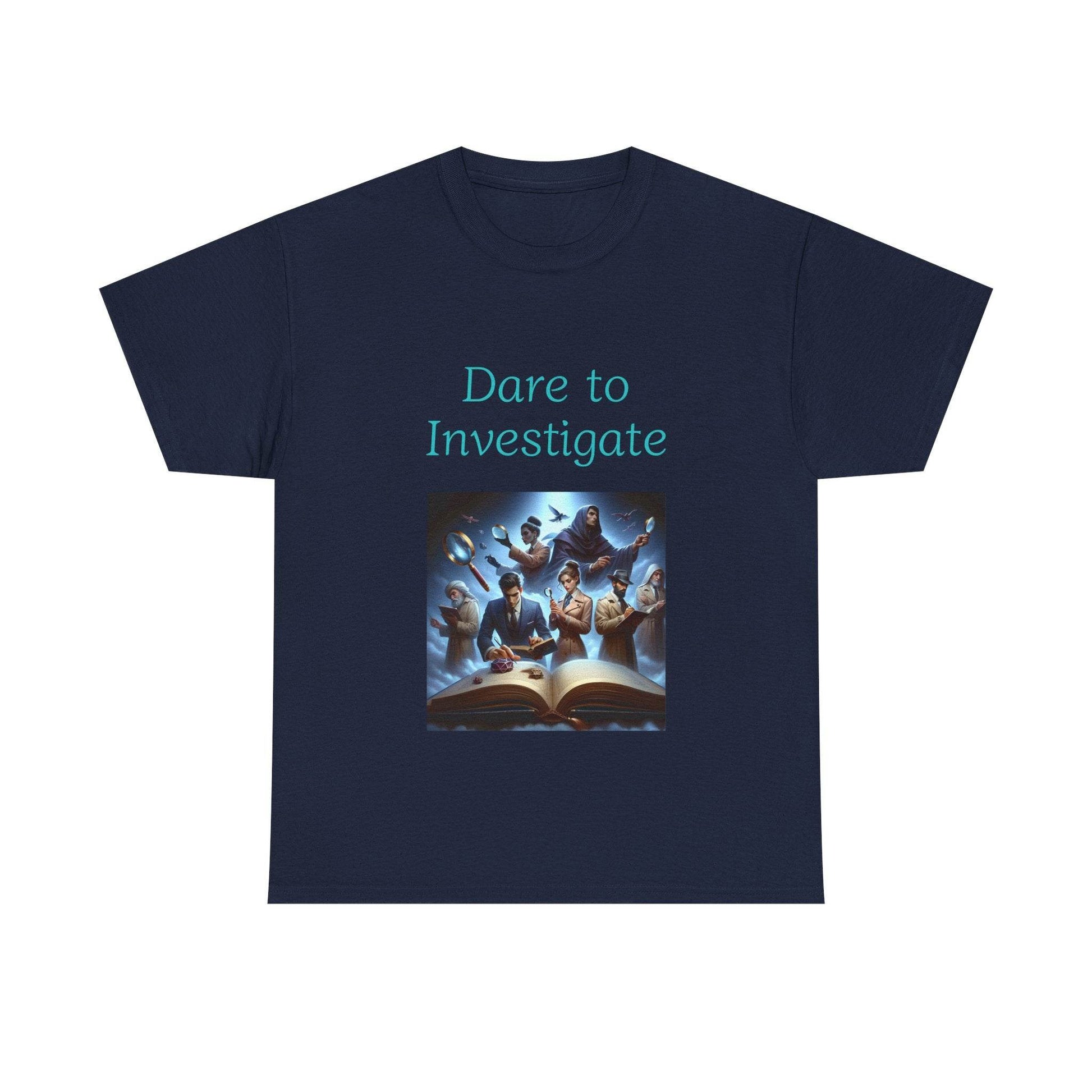 Investigate - Unisex Heavy Cotton Tee - Crime/Mystery Books - The Dreamer's Bookshop.