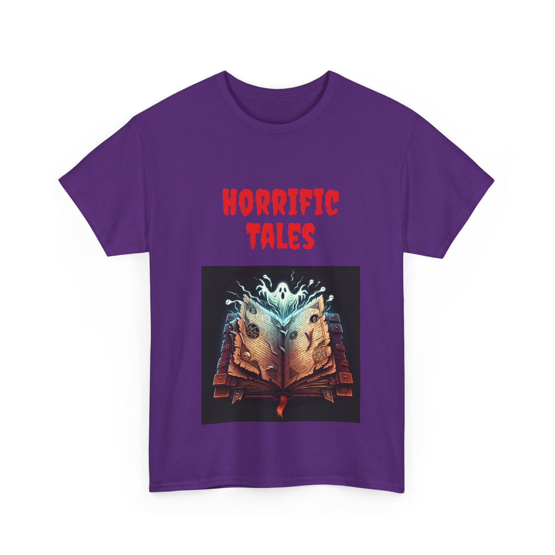 Book Lover's Unisex Heavy Cotton Tee - "Horrific Tales" - The Dreamer's Bookshop.