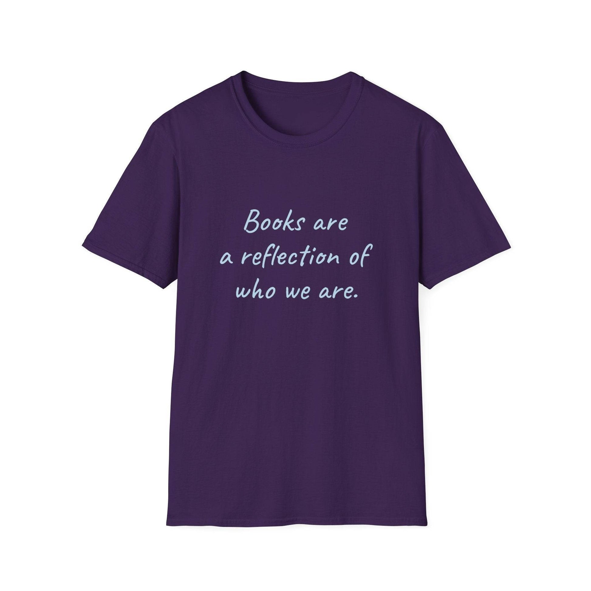 Books Are A Reflection T-Shirt – Unisex Softstyle Tee for Book Lovers - The Dreamer's Bookshop.