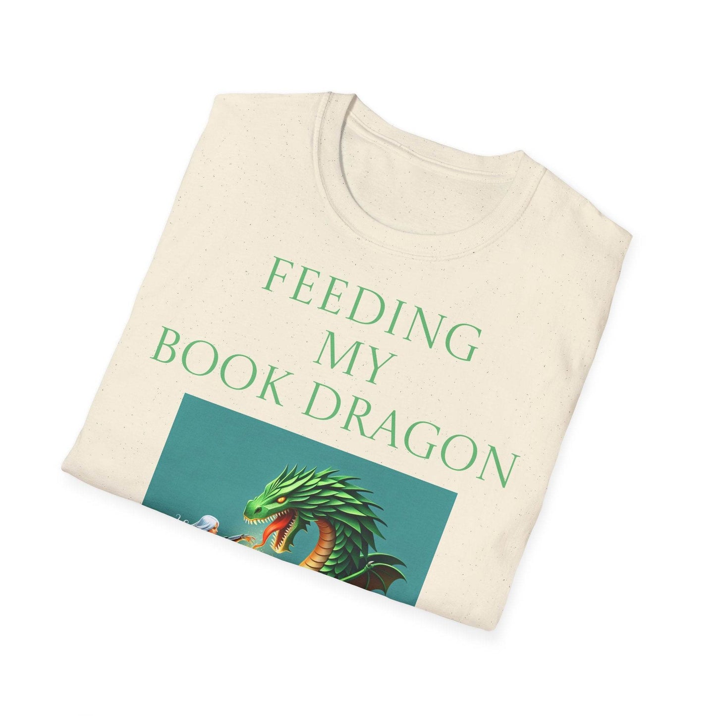 Inspirational Unisex Softstyle T-Shirt - 'Book Dragon' Motivational Design - The Dreamer's Bookshop.